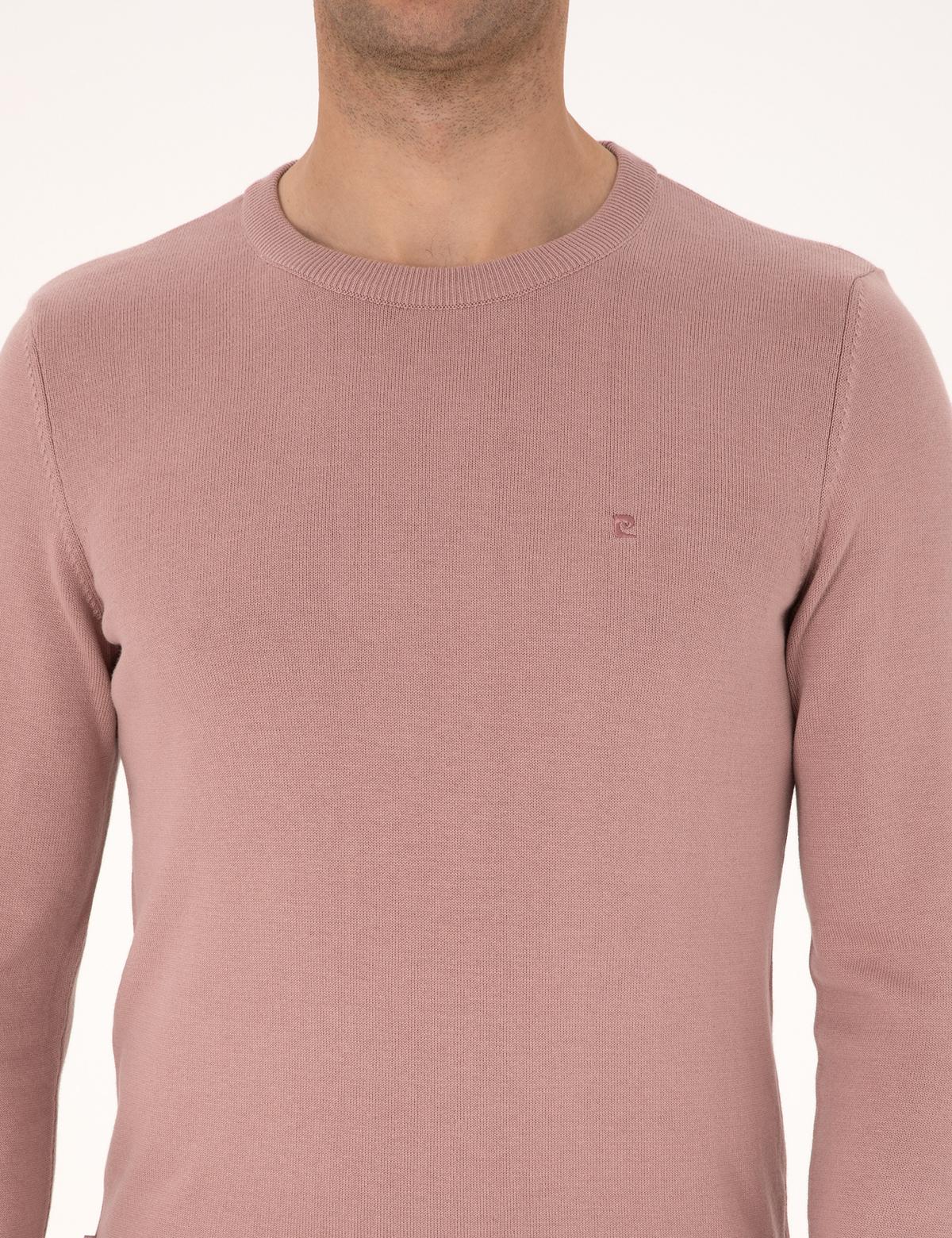 Gül Kurusu Slim Fit Bisiklet Yaka Basic Triko Kazak - 50315509024