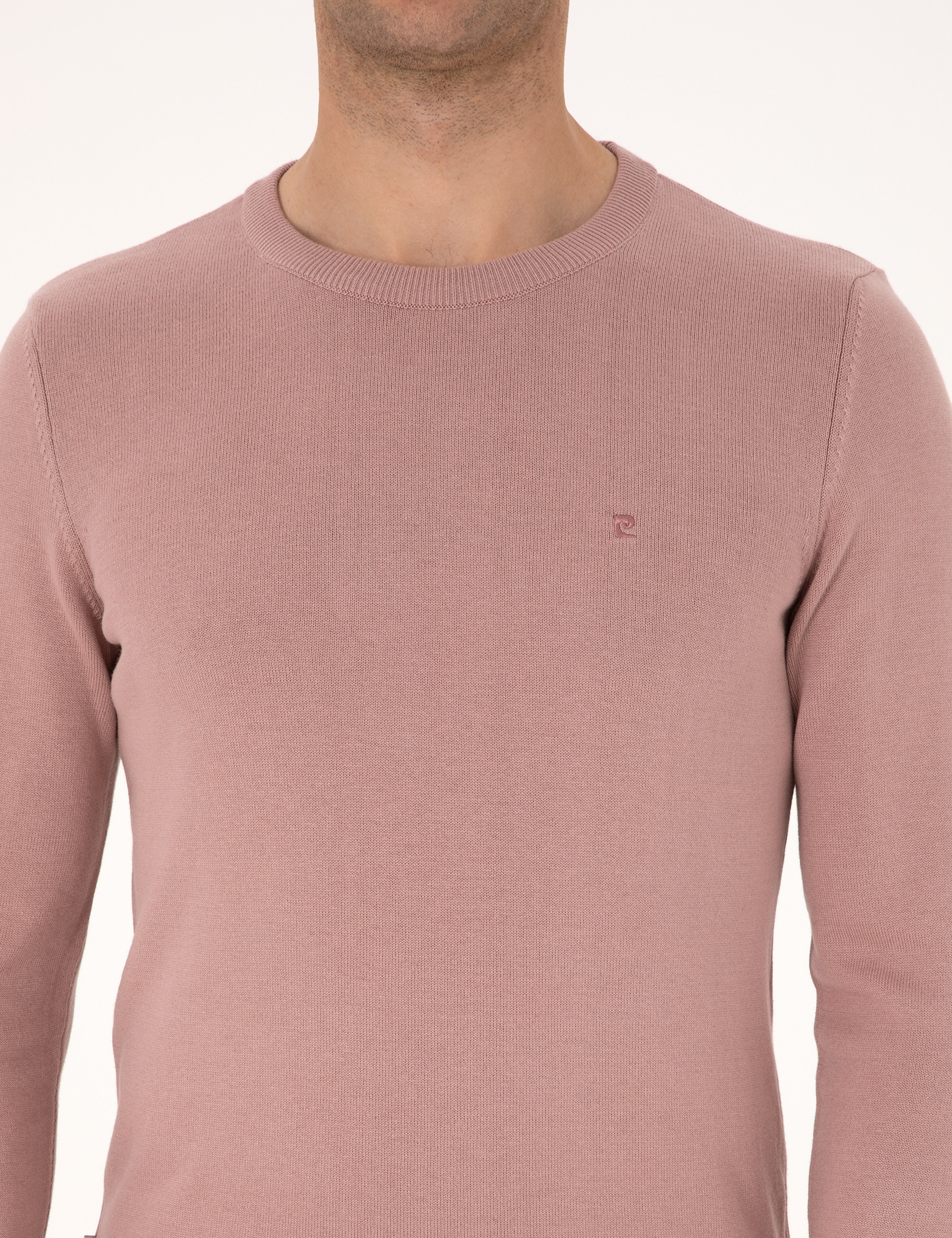 Gül Kurusu Slim Fit Bisiklet Yaka Basic Triko Kazak