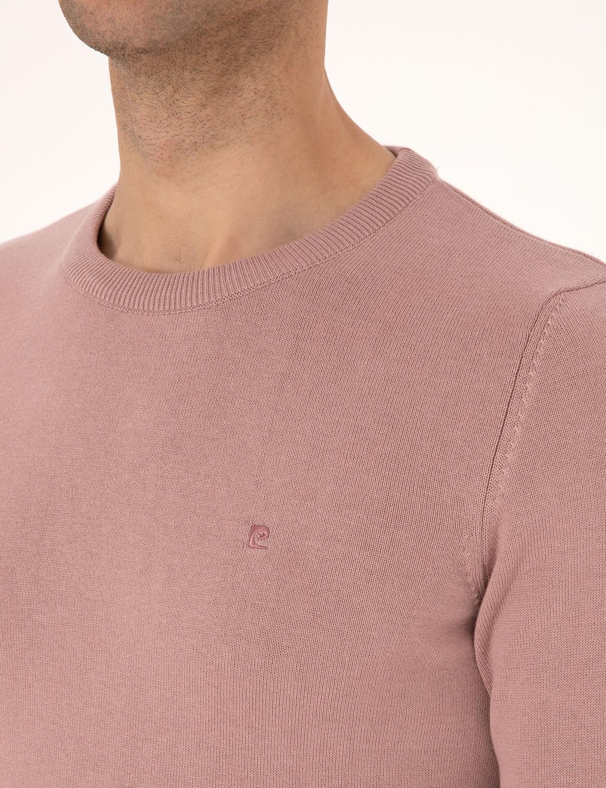 Gül Kurusu Slim Fit Bisiklet Yaka Basic Triko Kazak - 50315509024