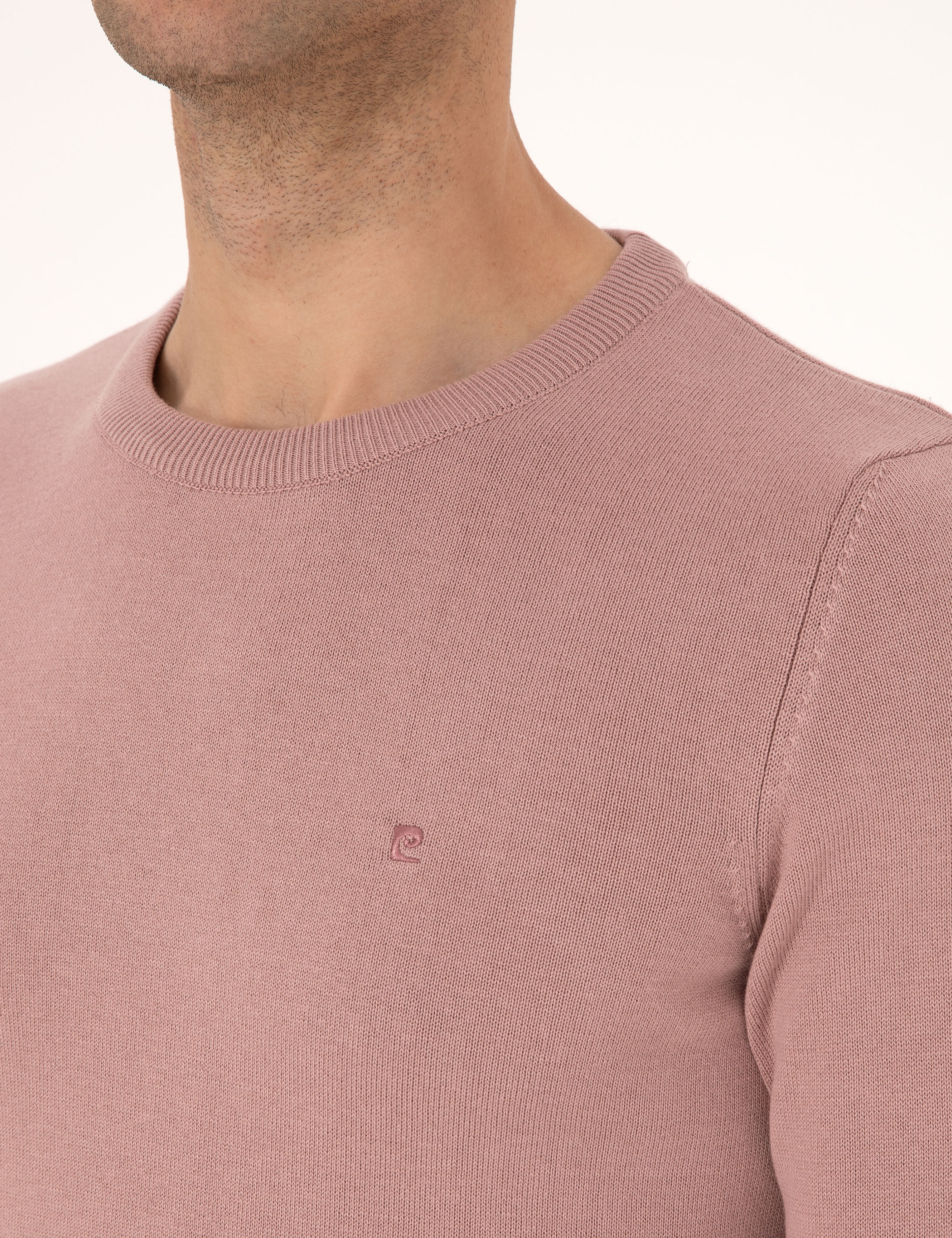 Gül Kurusu Slim Fit Bisiklet Yaka Basic Triko Kazak - Image 7