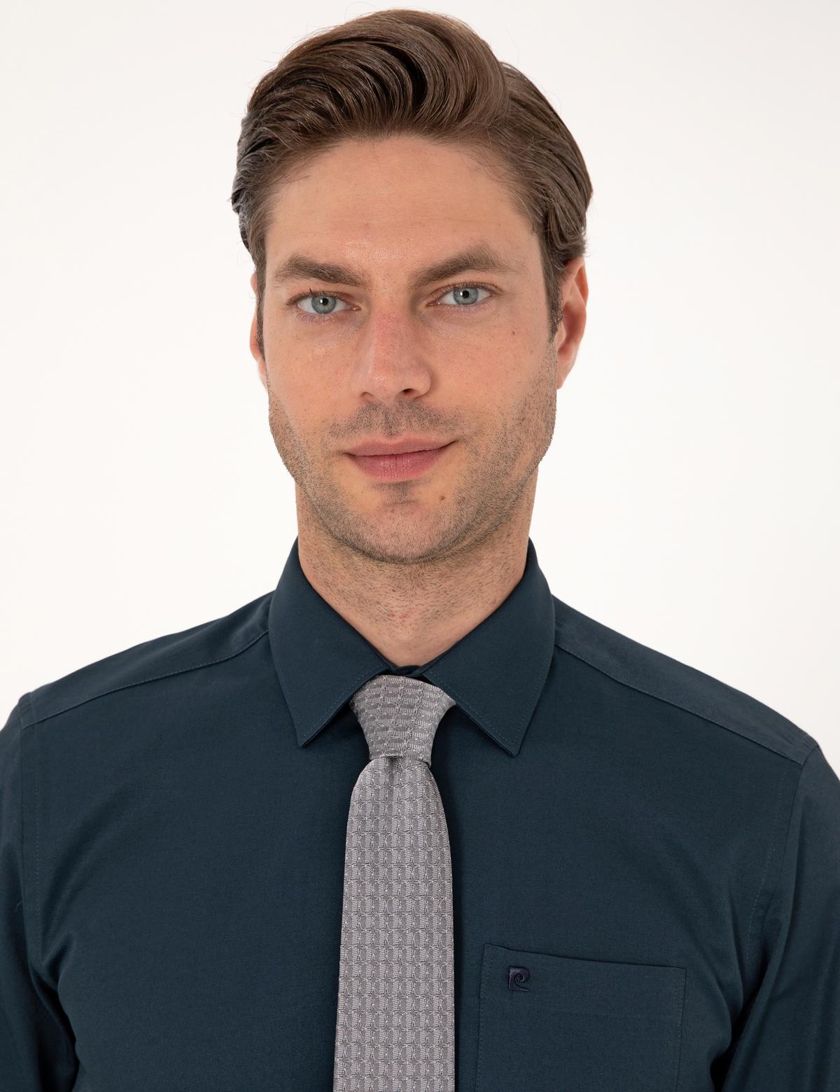 Lacivert Regular Fit Uzun Kollu Basic Gömlek - 50251186032