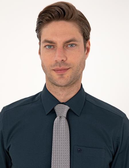 Lacivert Regular Fit Uzun Kollu Basic Gömlek - 50251186032