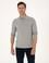 Gri Slim Fit Kıvrılmaz Polo Yaka Basic Pike Sweatshirt