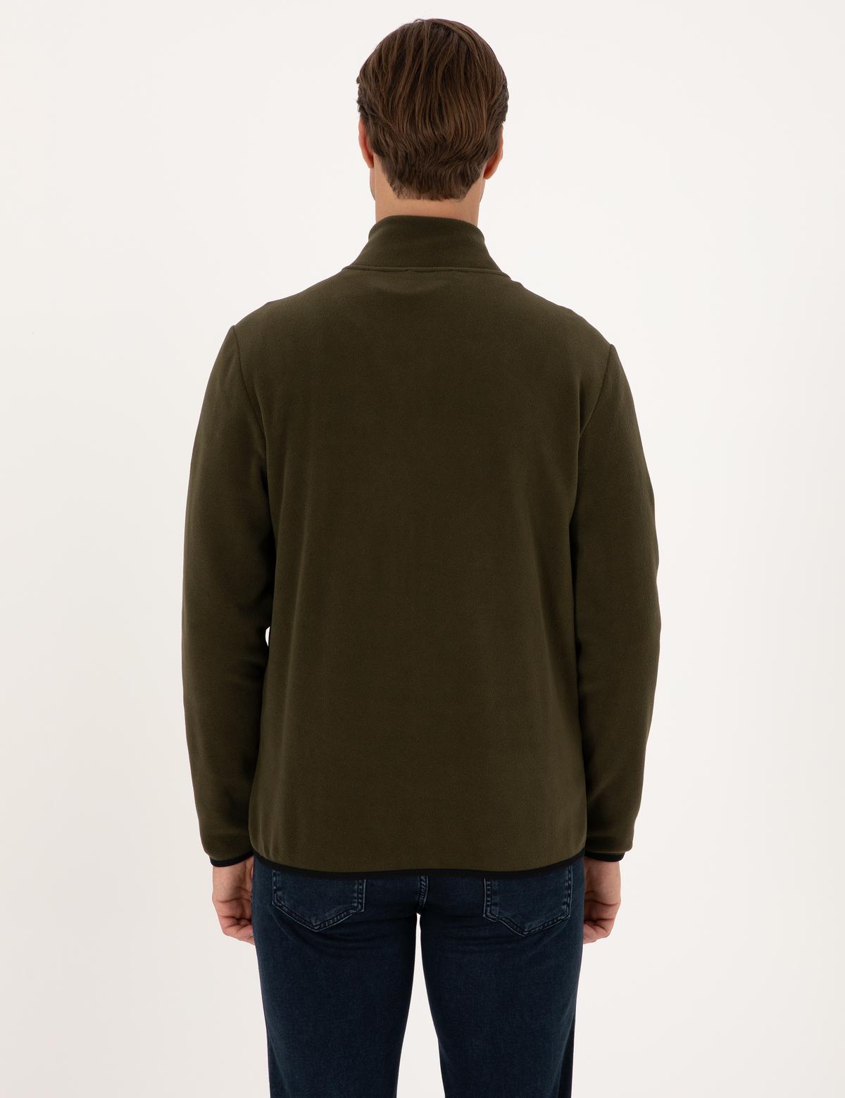 Haki Regular Fit Polar Hırka - 50314014023