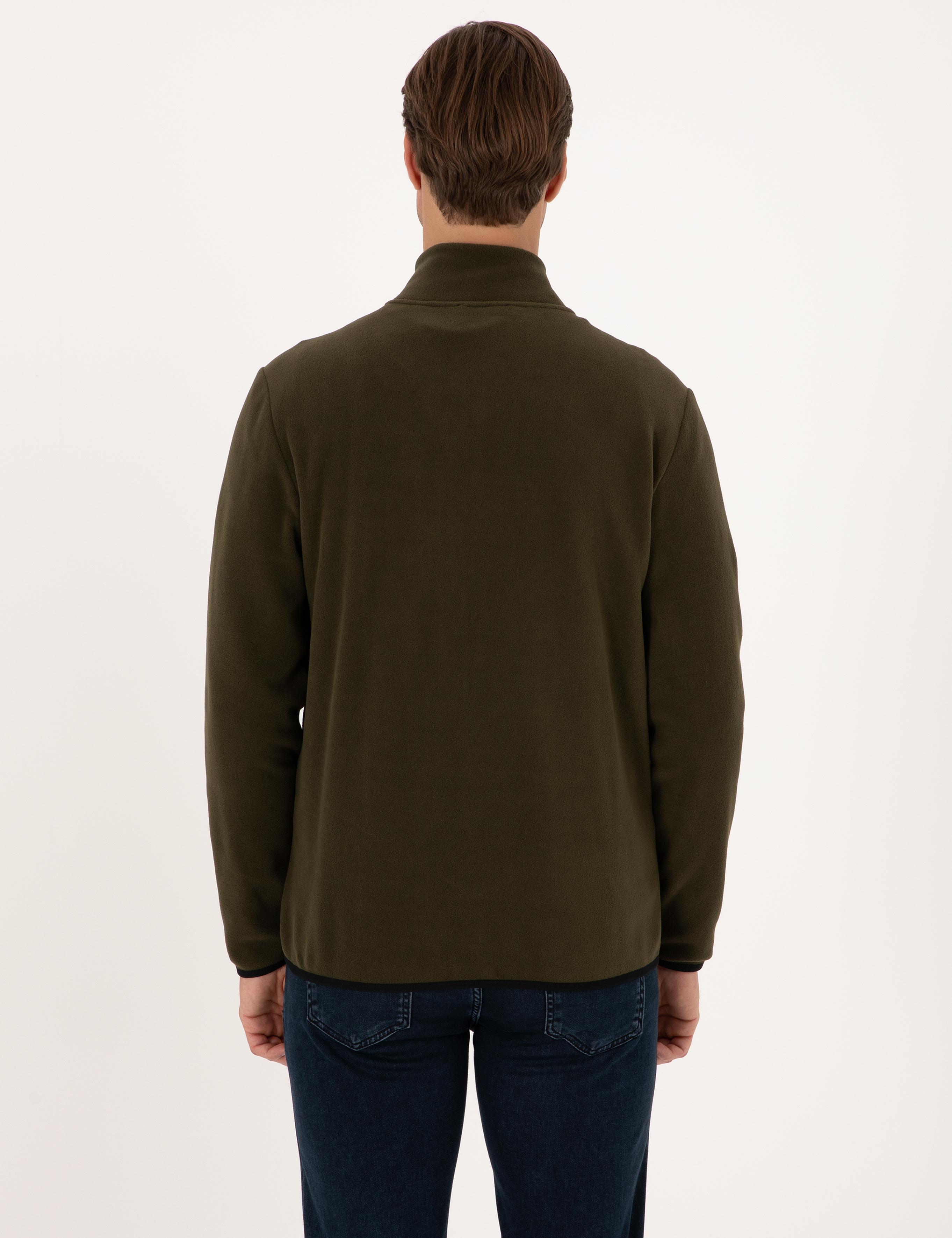 Haki Regular Fit Polar Hırka