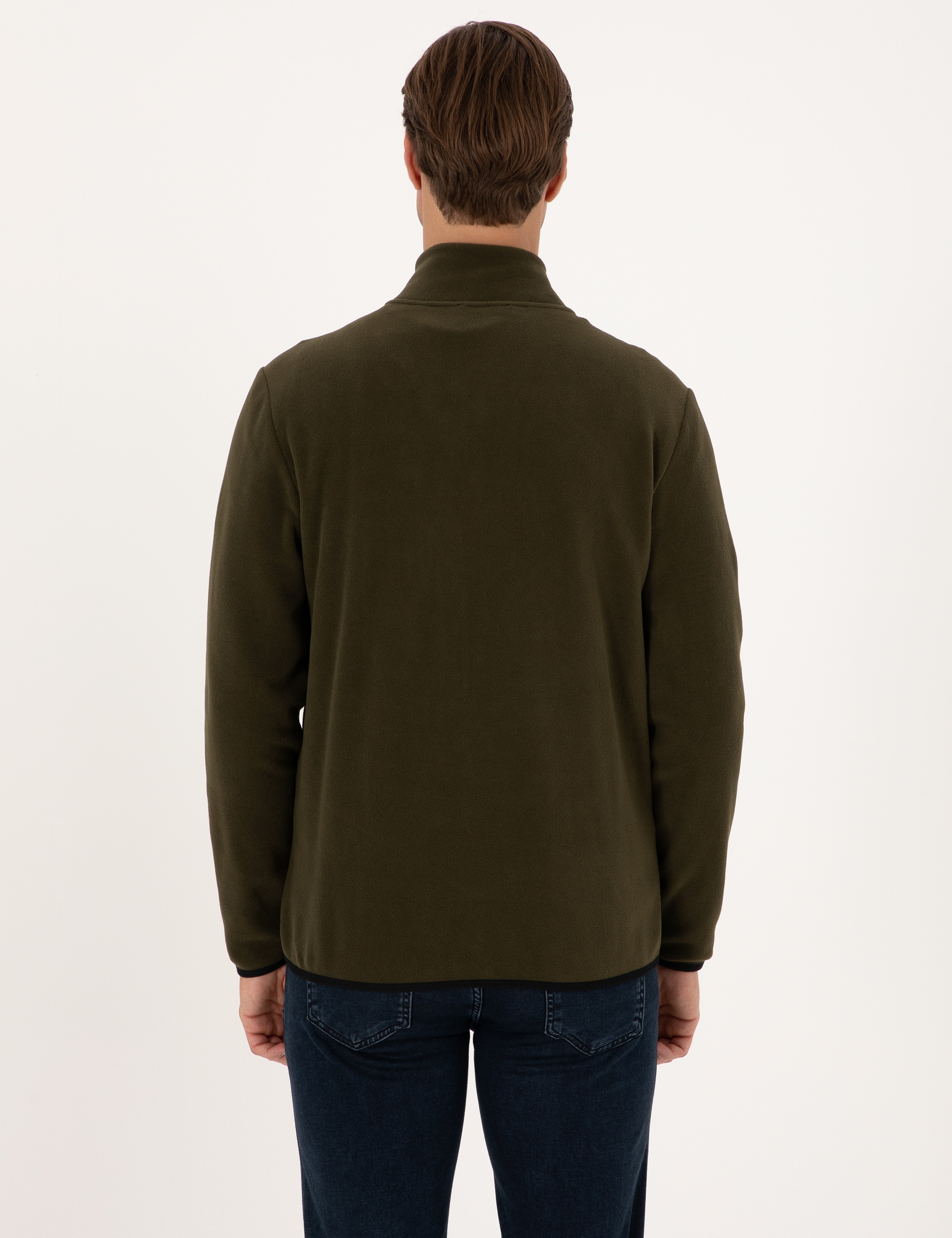 Haki Regular Fit Polar Hırka