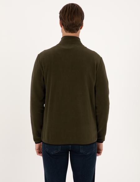 Haki Regular Fit Polar Hırka - 50314014023