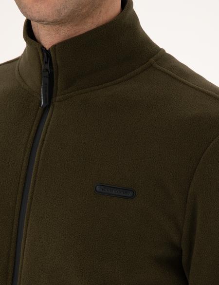 Haki Regular Fit Polar Hırka - 50314014023