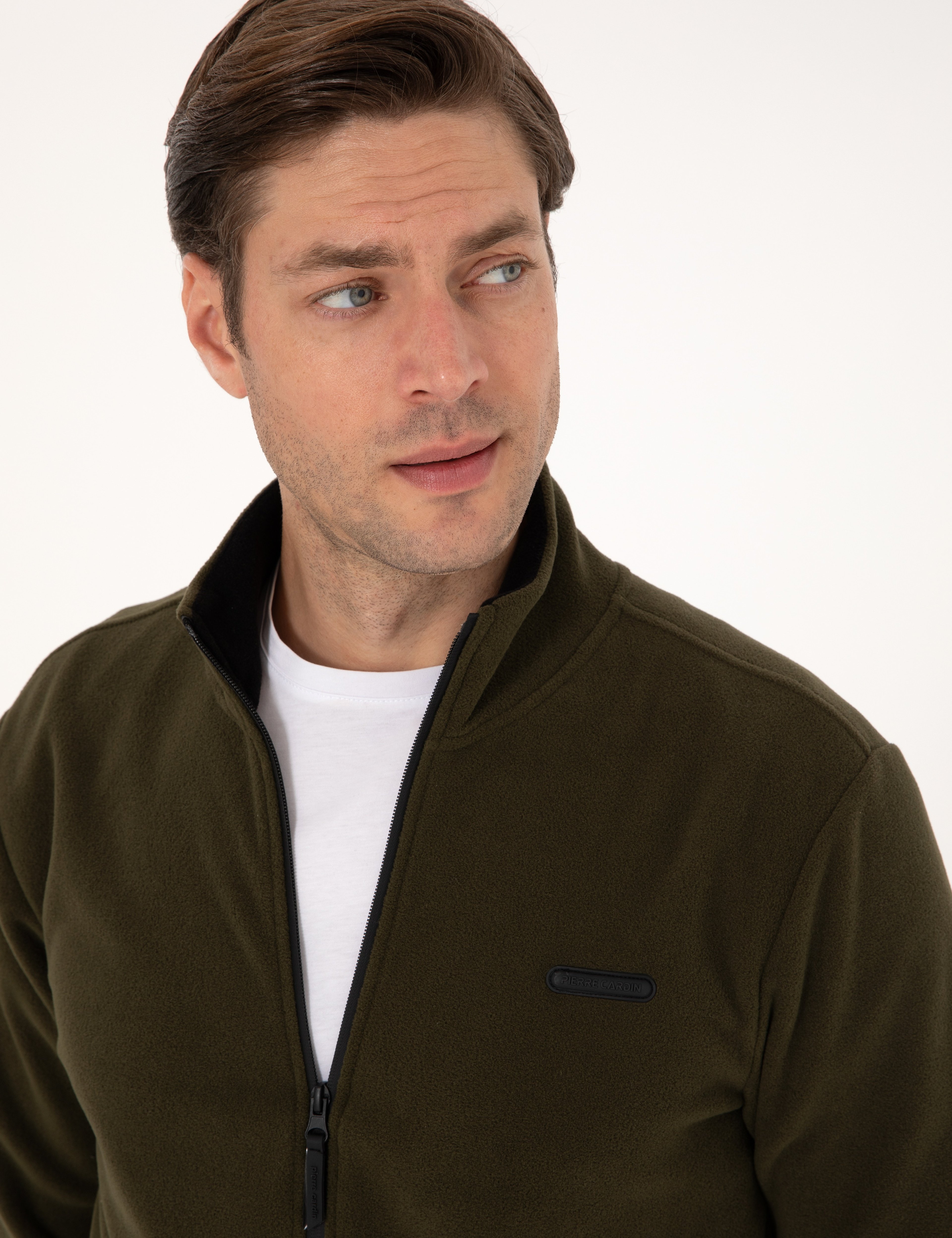 Haki Regular Fit Polar Hırka