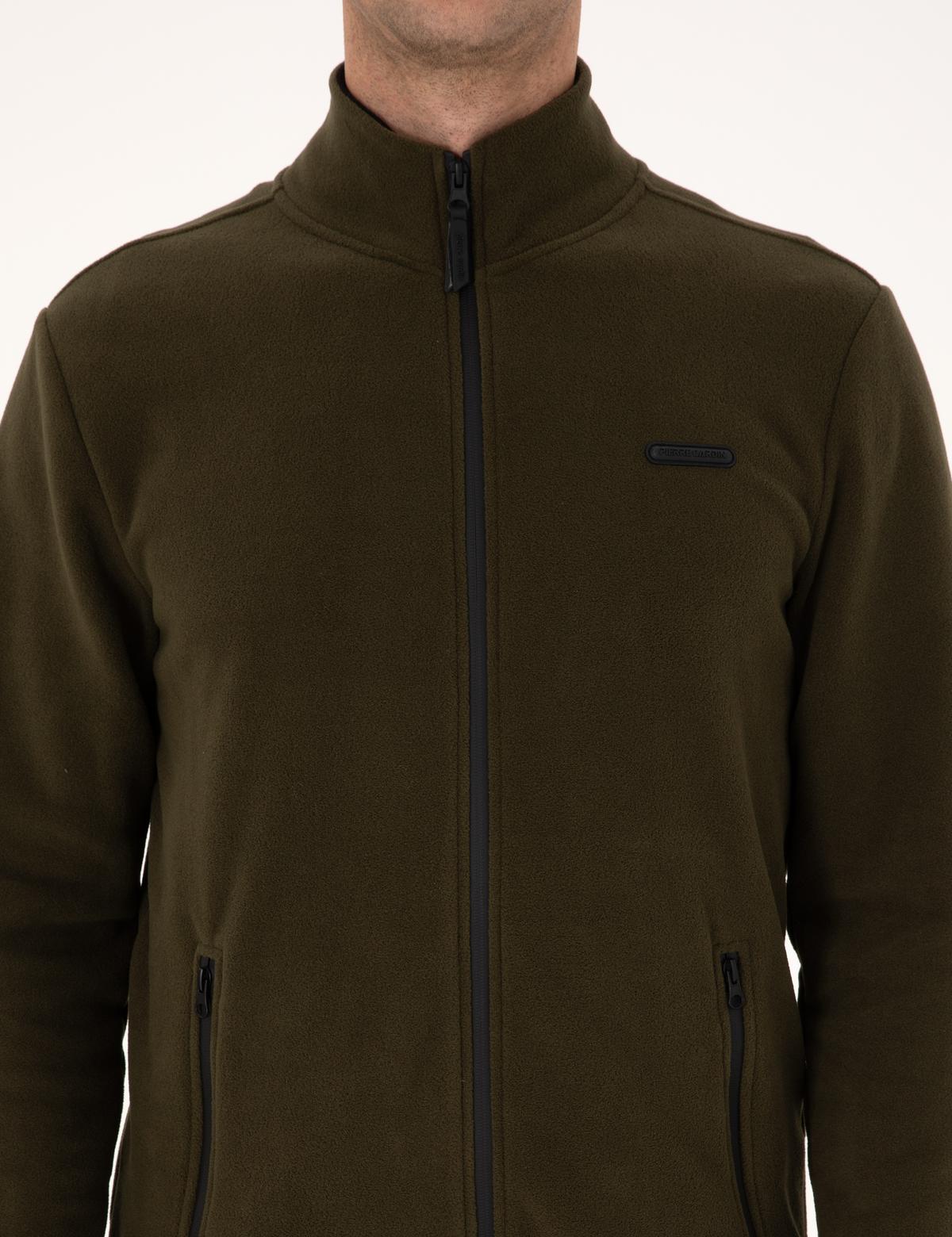 Haki Regular Fit Polar Hırka - 50314014023