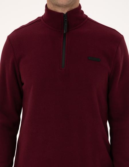 Bordo Regular Fit Yarım Fermuarlı Polar Sweatshirt - 50314056116