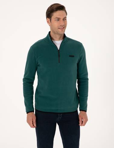 Zümrüt Regular Fit Yarım Fermuarlı Polar Sweatshirt