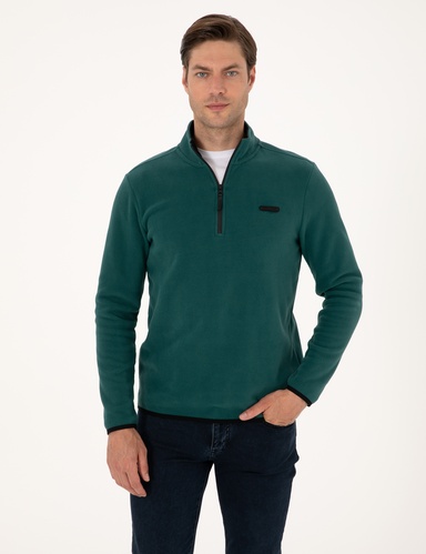 Zümrüt Regular Fit Yarım Fermuarlı Polar Sweatshirt