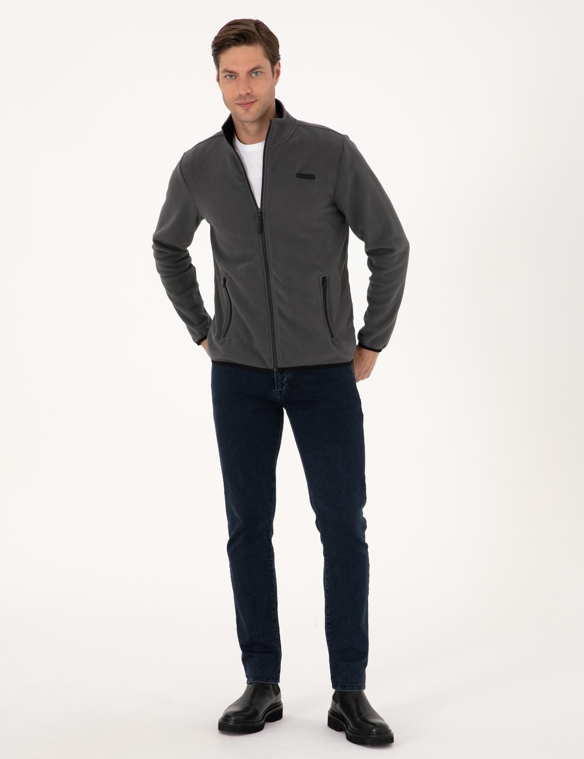 Antrasit Regular Fit Polar Hırka - 50314014007