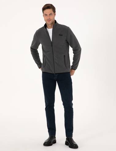Antrasit Regular Fit Polar Hırka