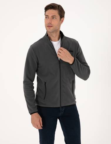 Antrasit Regular Fit Polar Hırka