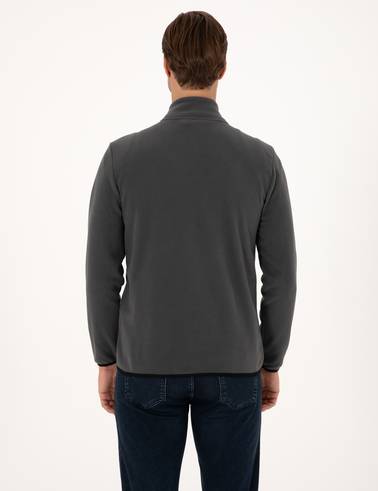 Antrasit Regular Fit Polar Hırka