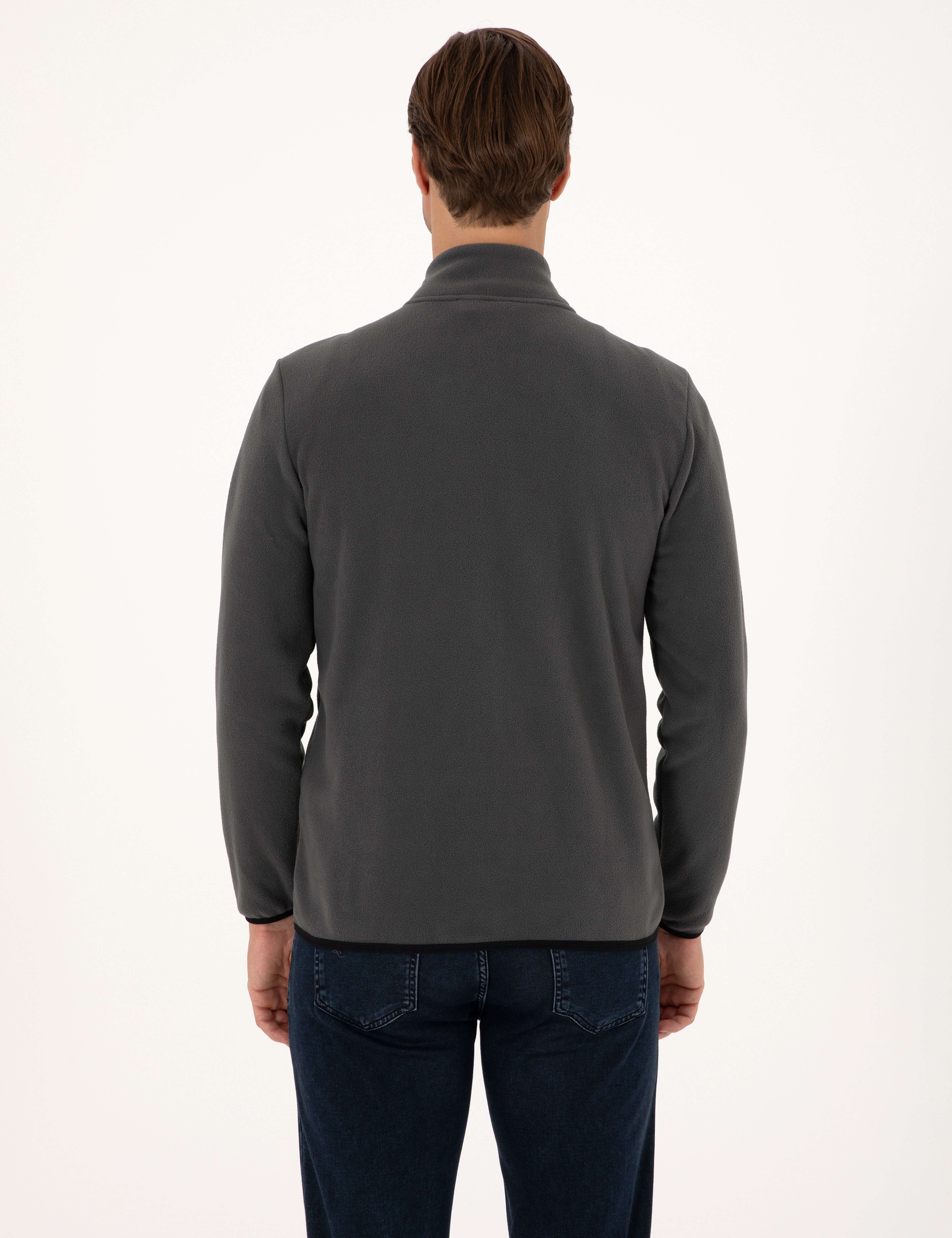 Antrasit Regular Fit Polar Hırka