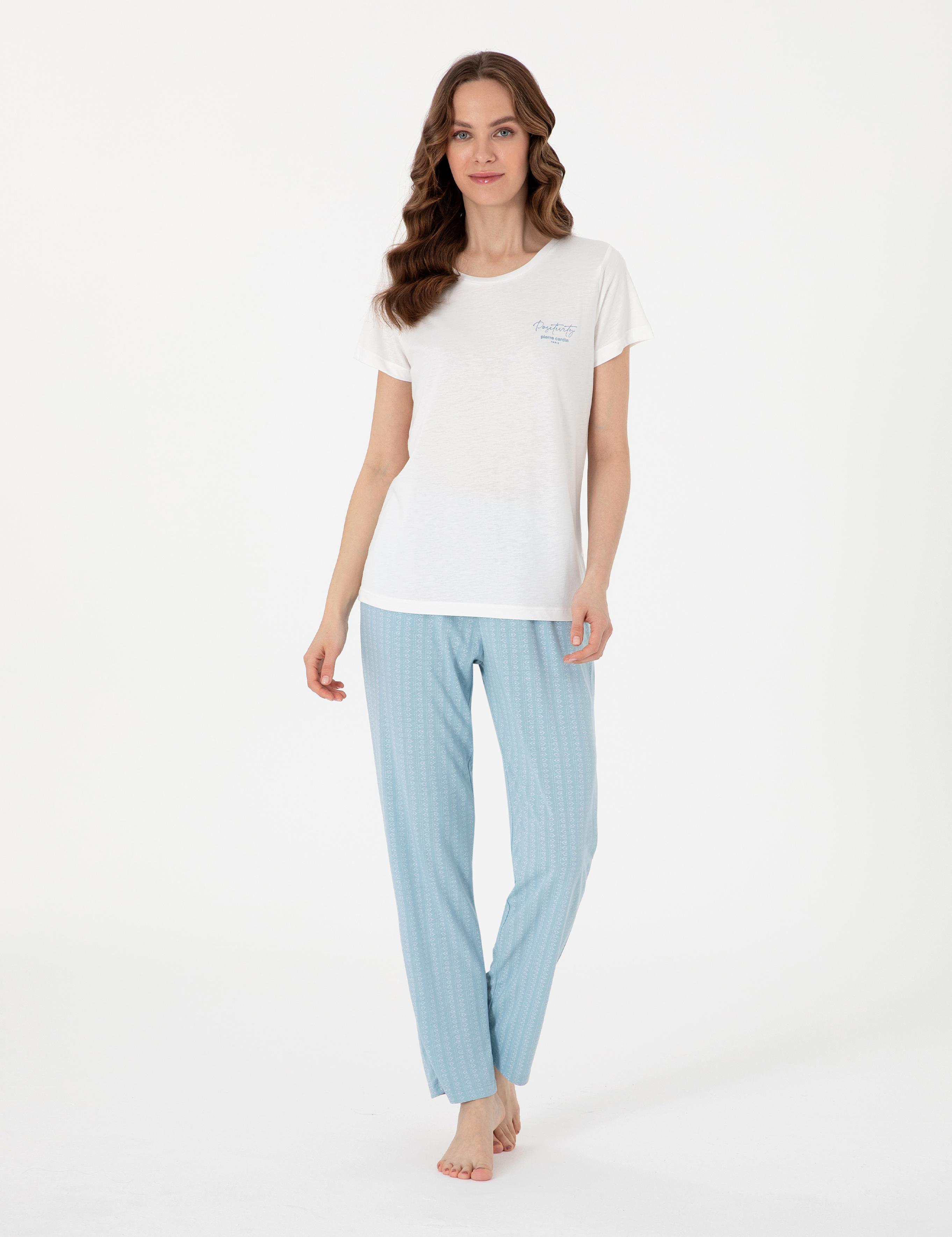 Beyaz Kısakollu Pijama Takımı