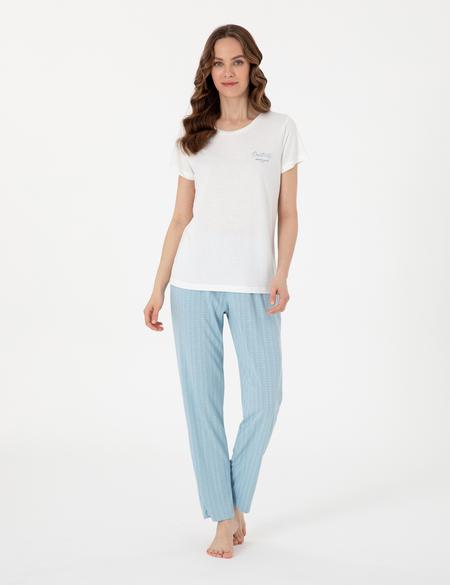 Beyaz Kısakollu Pijama Takımı - 50318997005