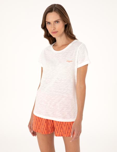 Beyaz Kısakollu Şort Pijama Takımı - 50319057004