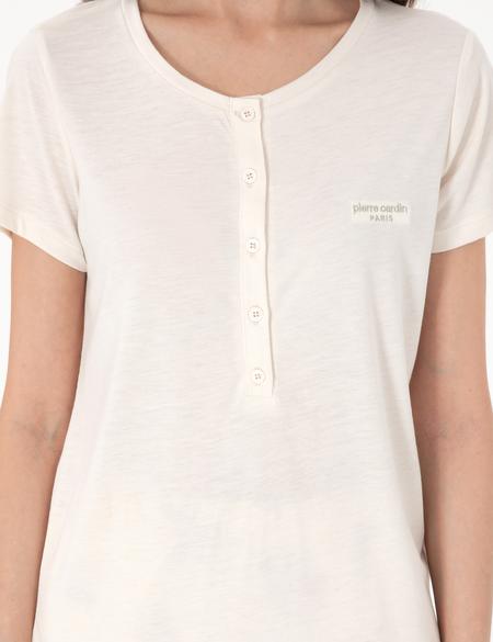 Krem Kısakollu Lohusa Pijama Takımı - 50319052001