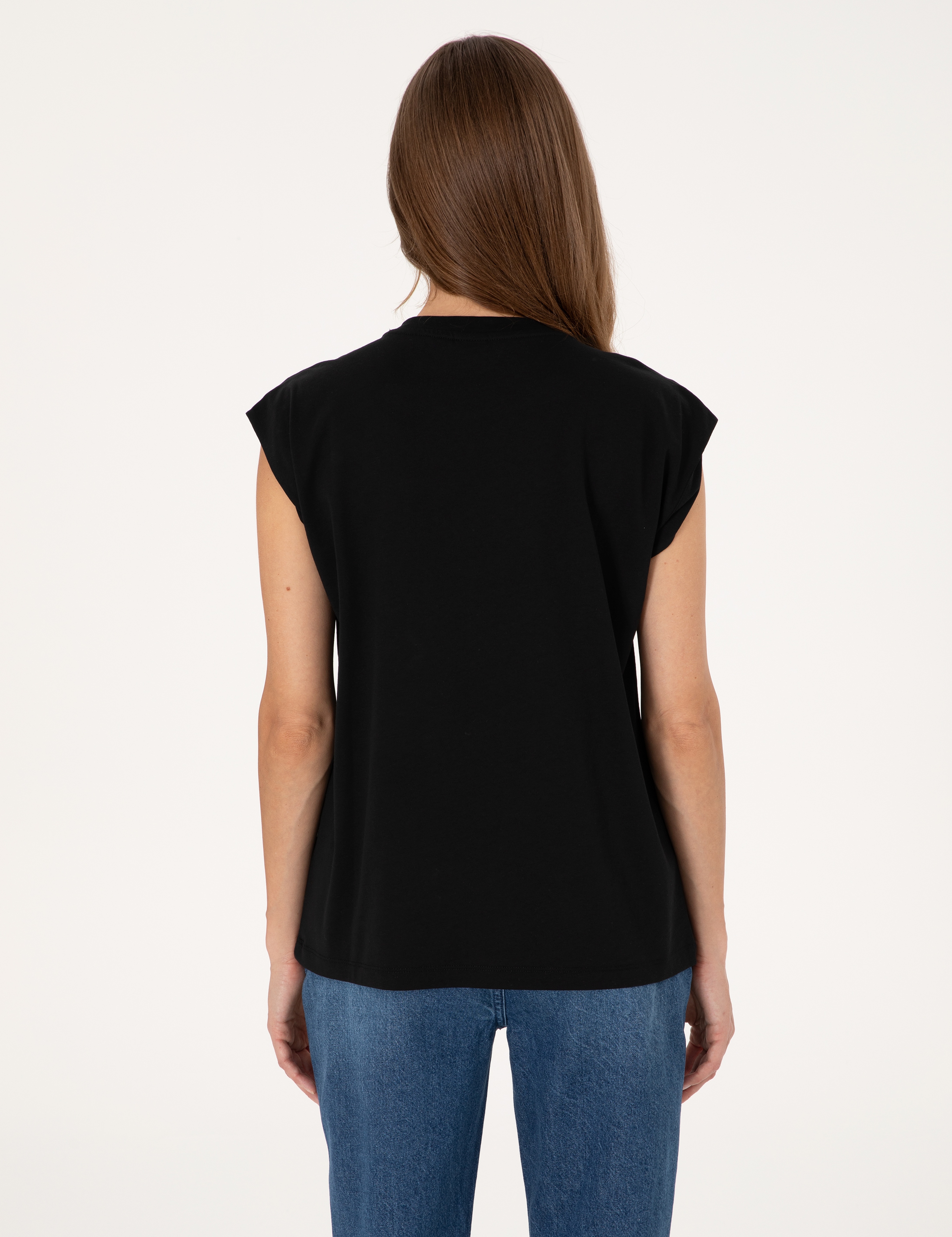 Siyah Regular Fit Tişört - Image 5