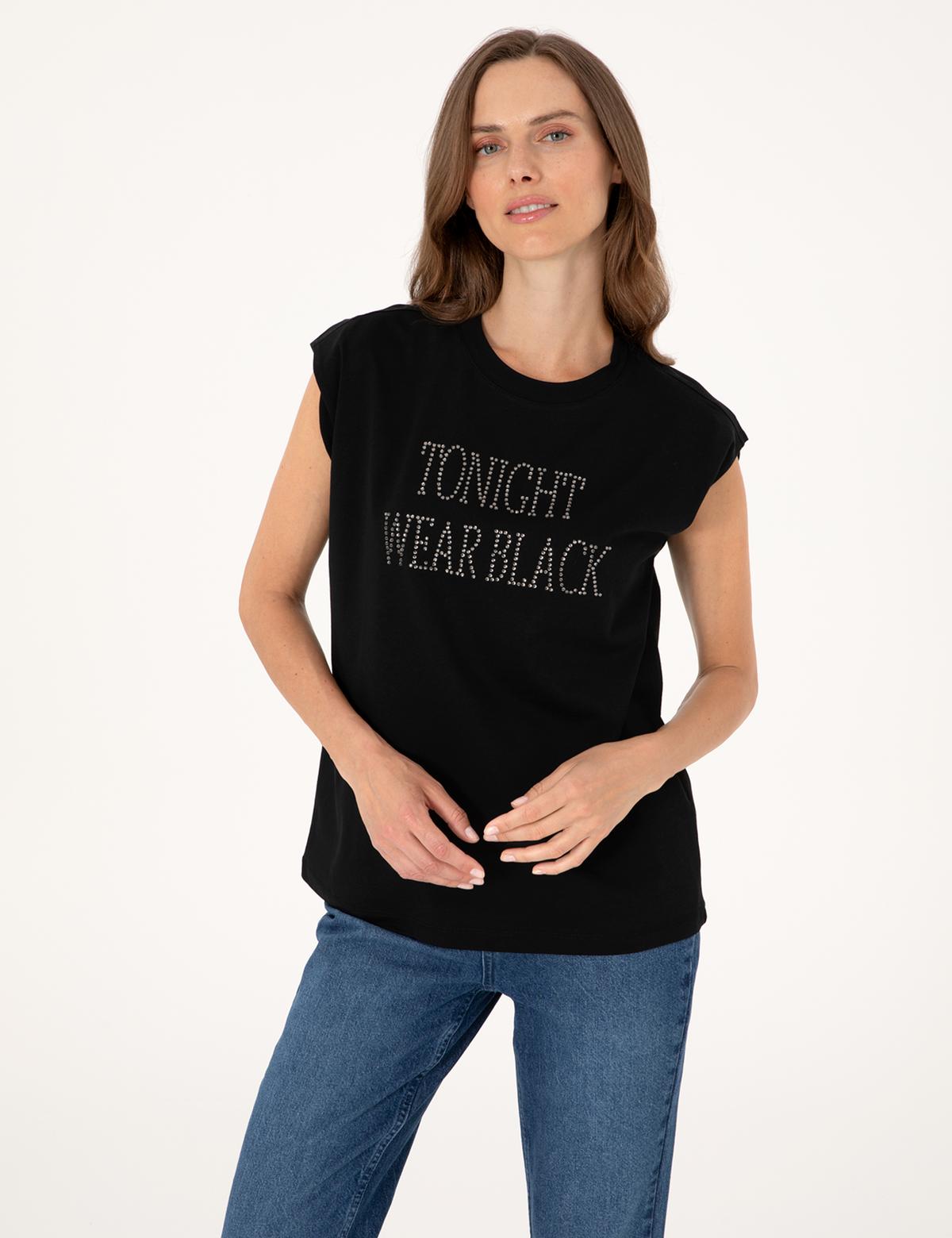 Siyah Regular Fit Tişört - 50305815012