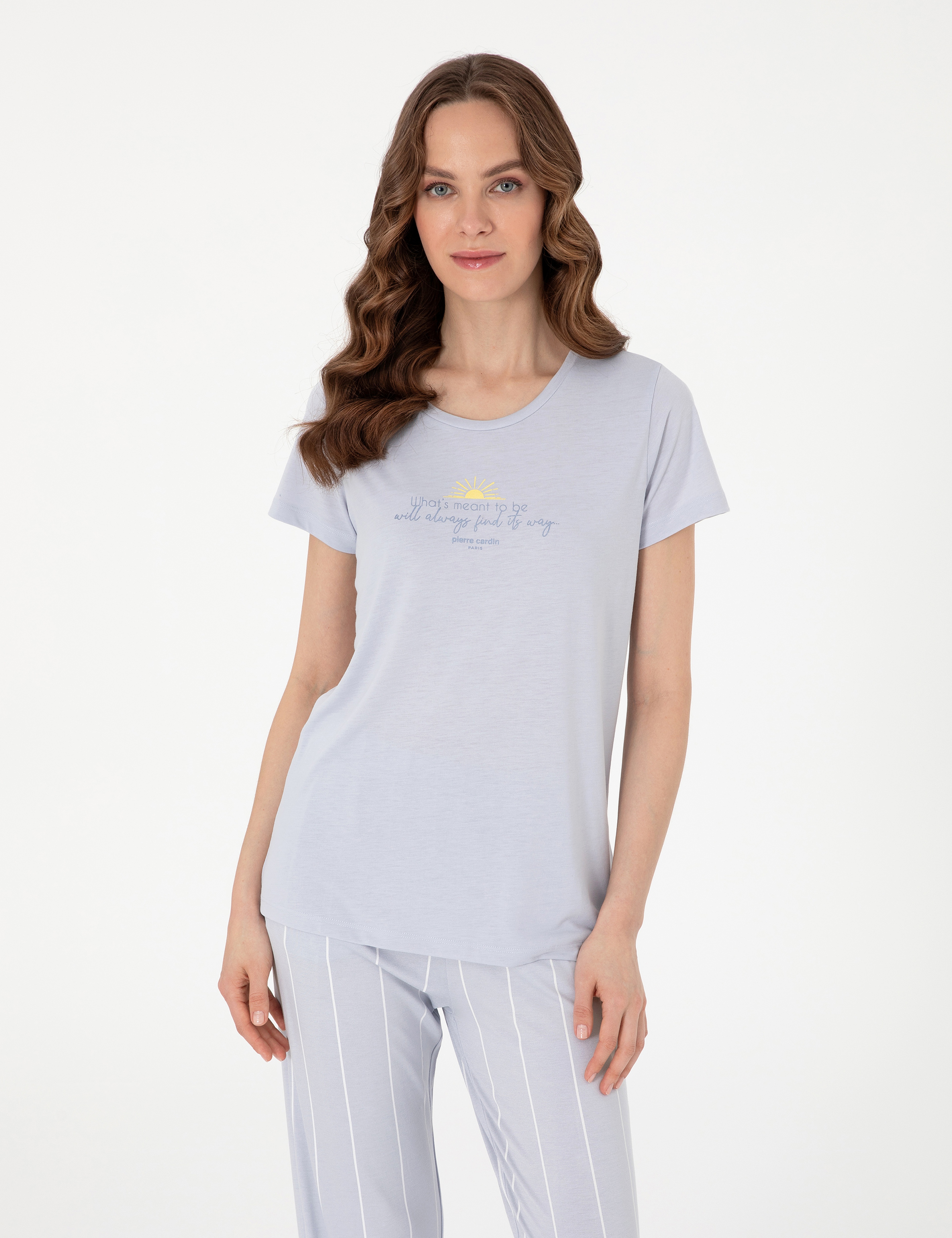 Mavi Kısakollu Pijama Takımı - Image 3