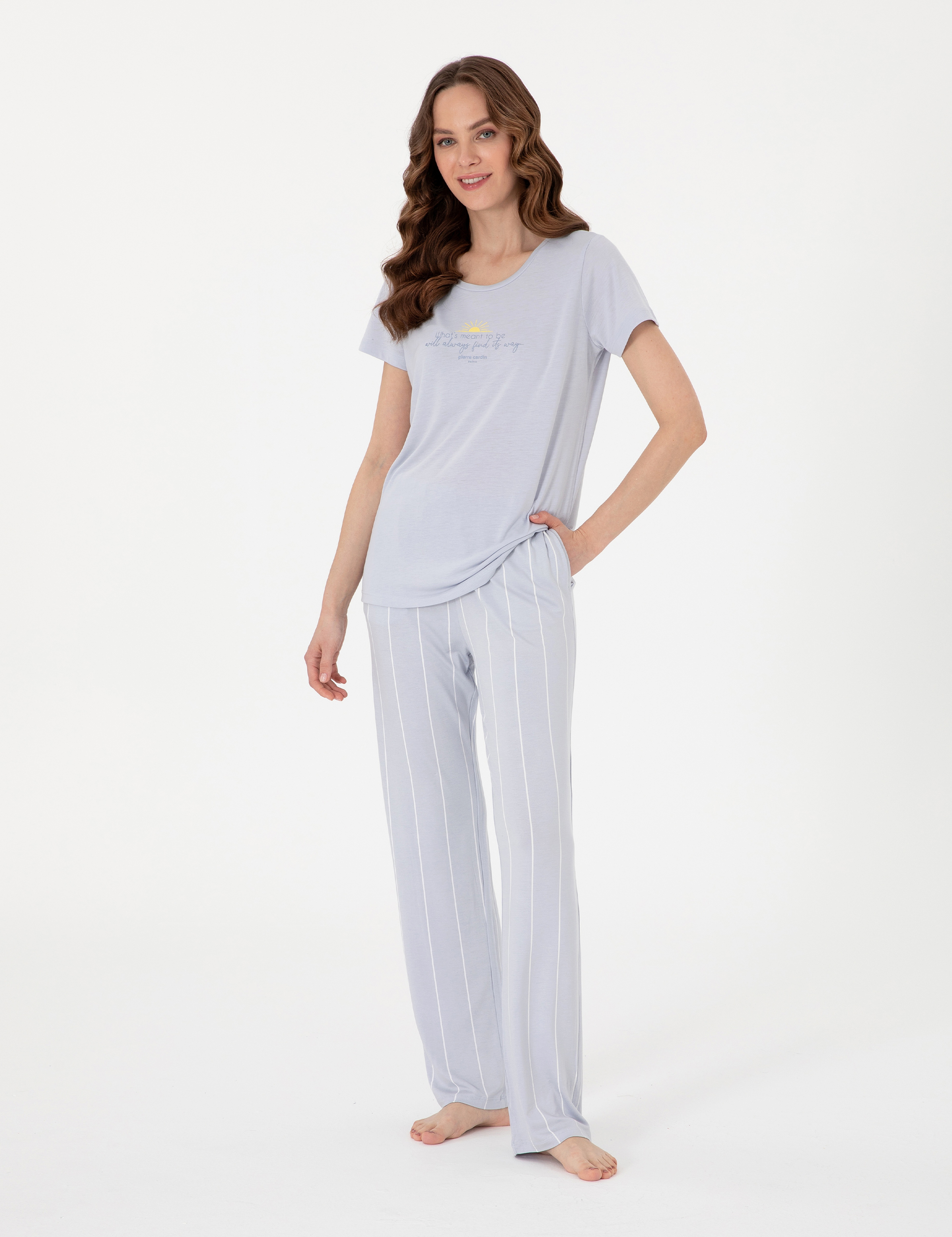 Mavi Kısakollu Pijama Takımı - Image 4