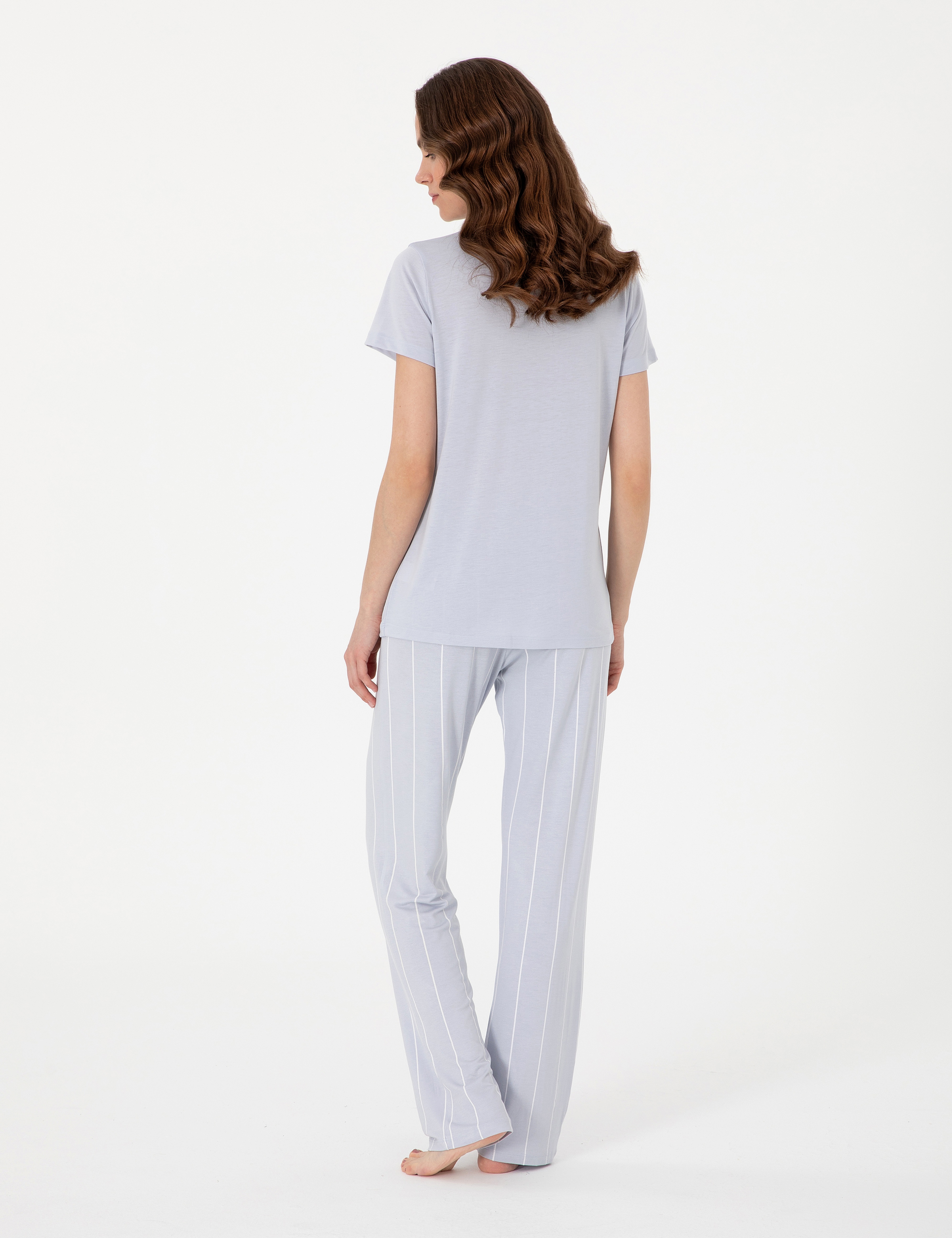 Mavi Kısakollu Pijama Takımı - Image 5