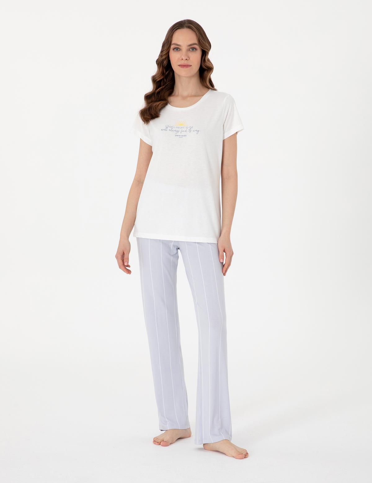 Beyaz Kısakollu Pijama Takımı - 50318992008