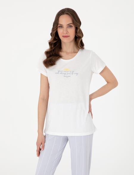 Beyaz Kısakollu Pijama Takımı - 50318992008