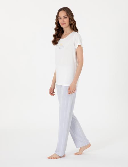 Beyaz Kısakollu Pijama Takımı - 50318992008