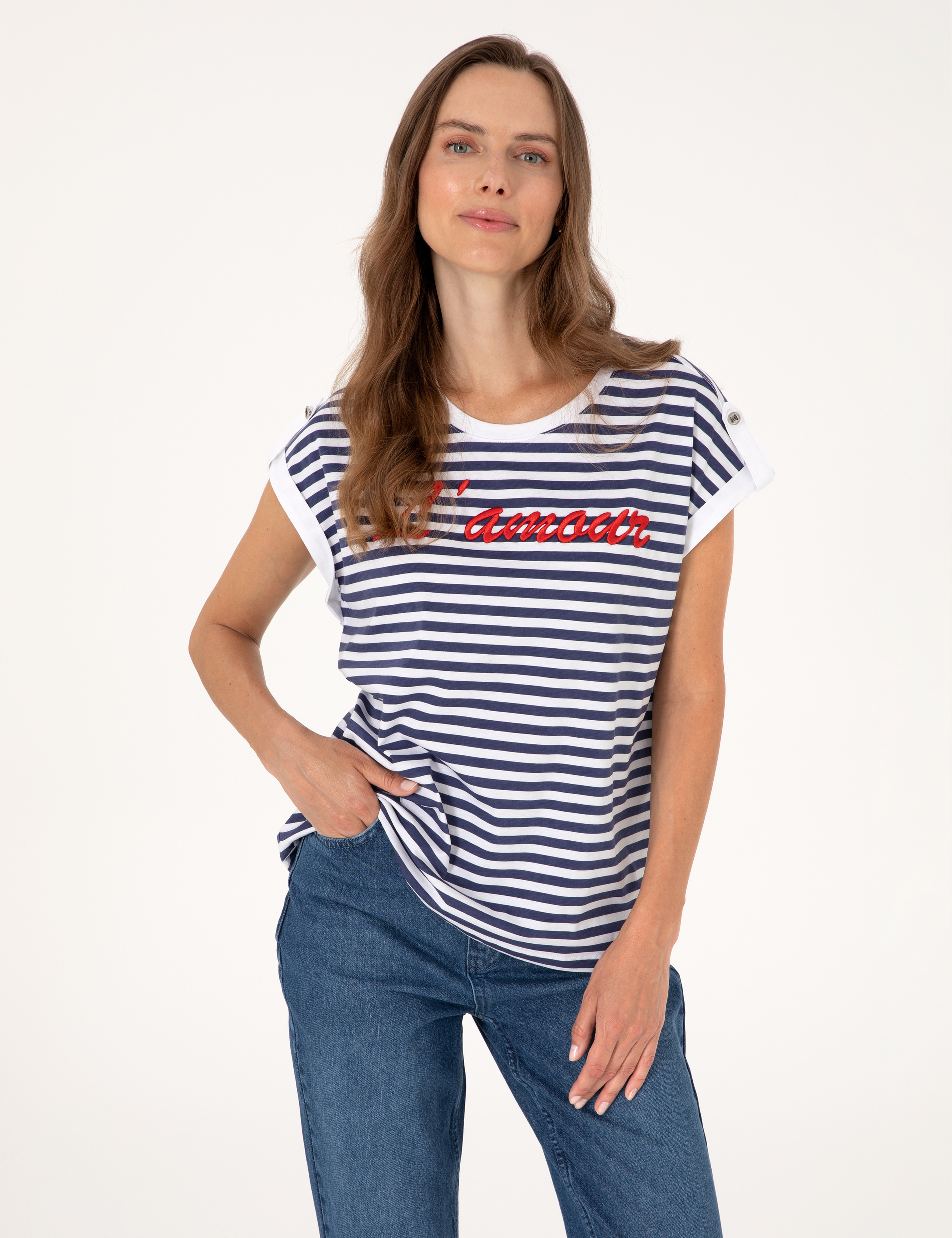 Beyaz Comfort Fit Tişört - Image 3