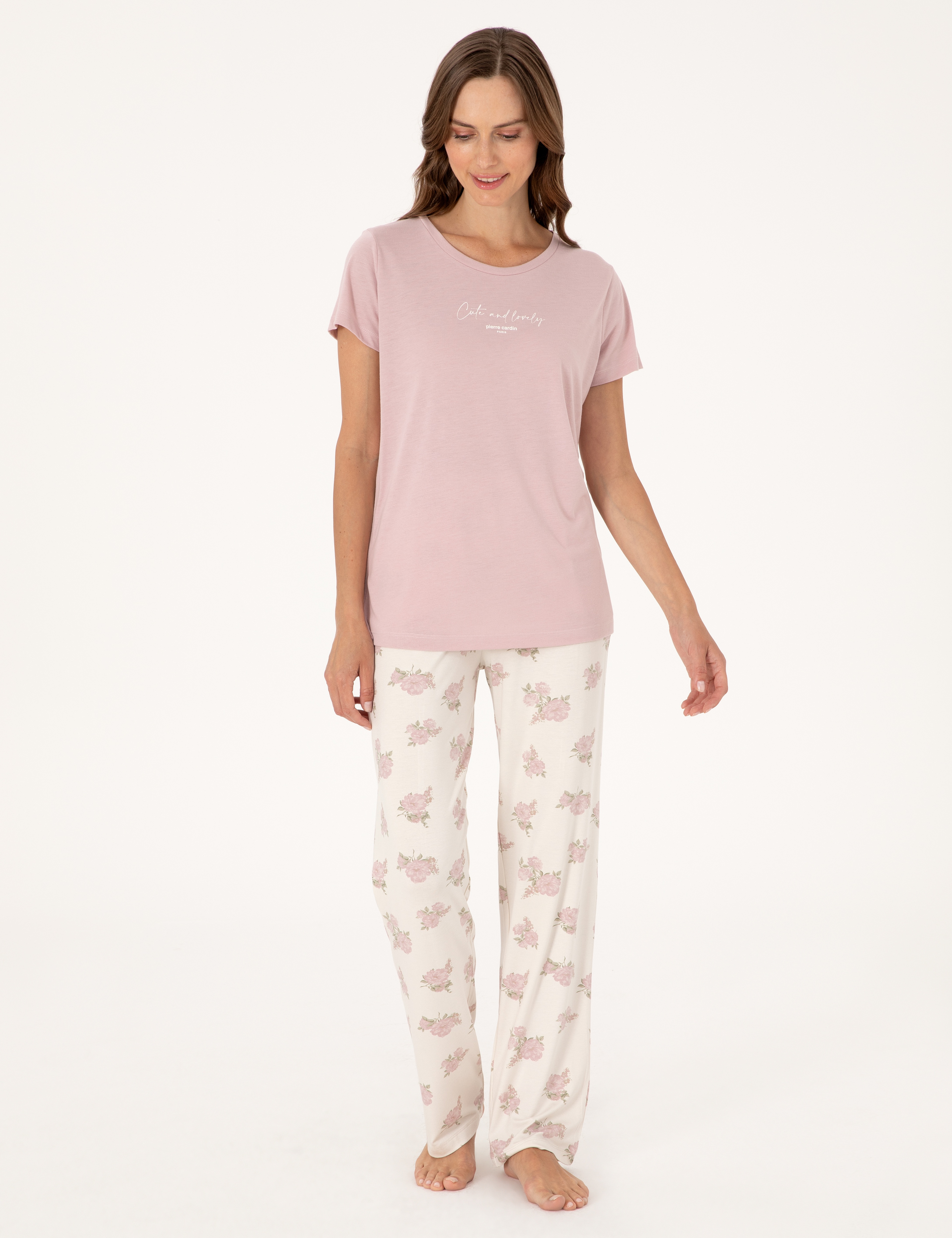 Pudra Kısakollu Pijama Takımı - Image 4