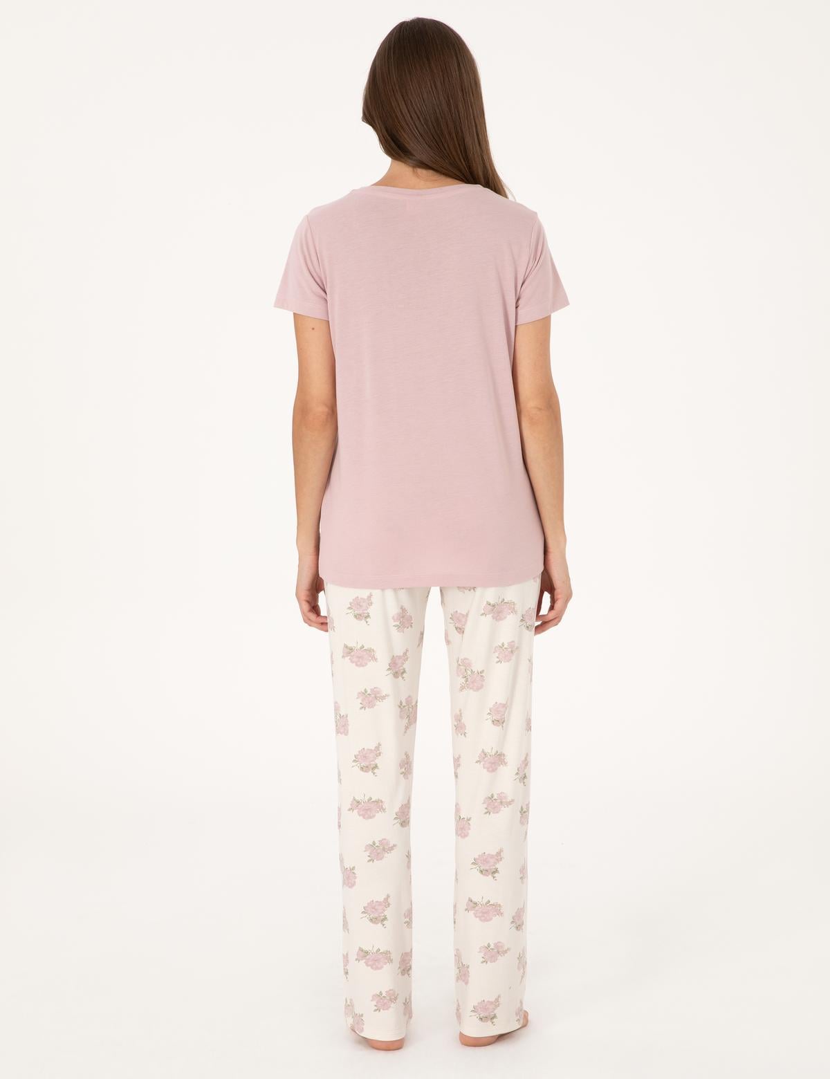 Pudra Kısakollu Pijama Takımı - 50319000001