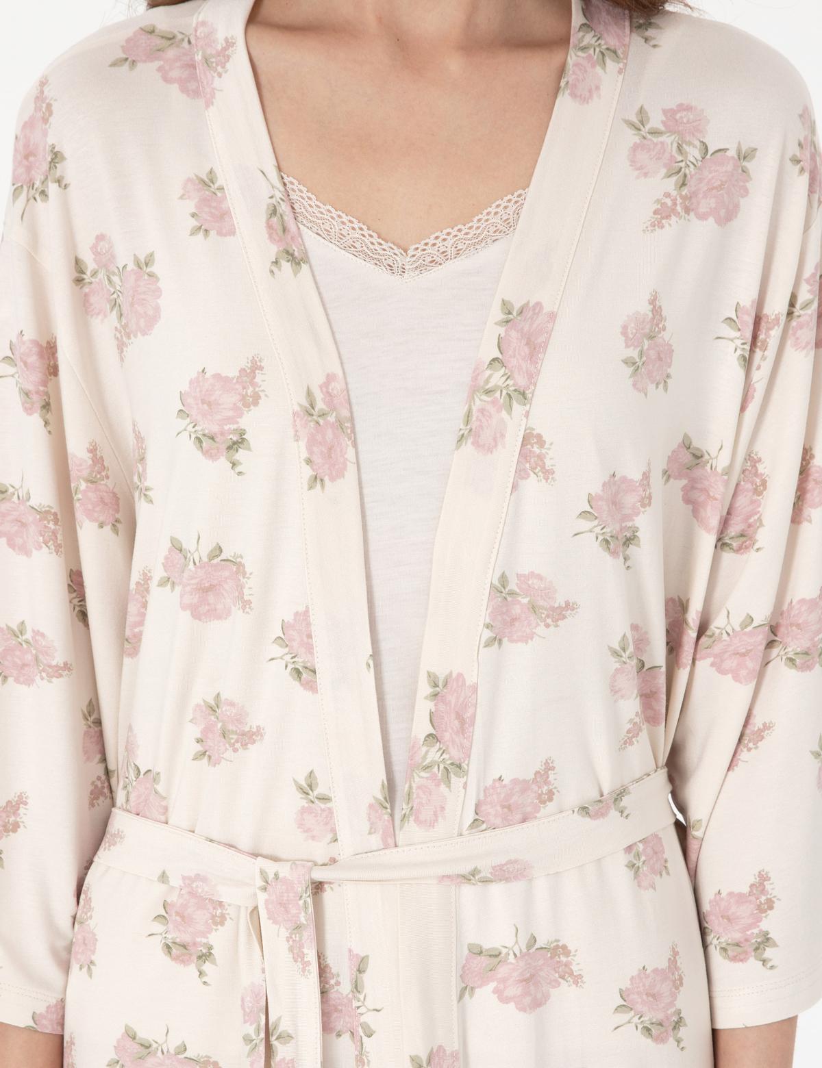 Krem 3'lü Pijama Takımı - 50318989002