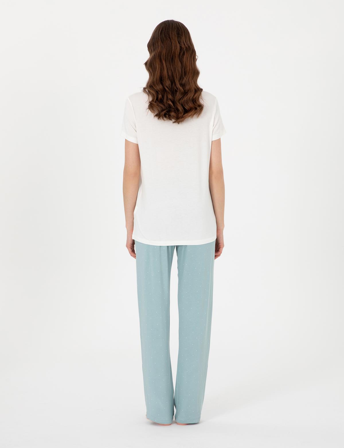 Beyaz Kısakollu Pijama Takımı - 50318994001