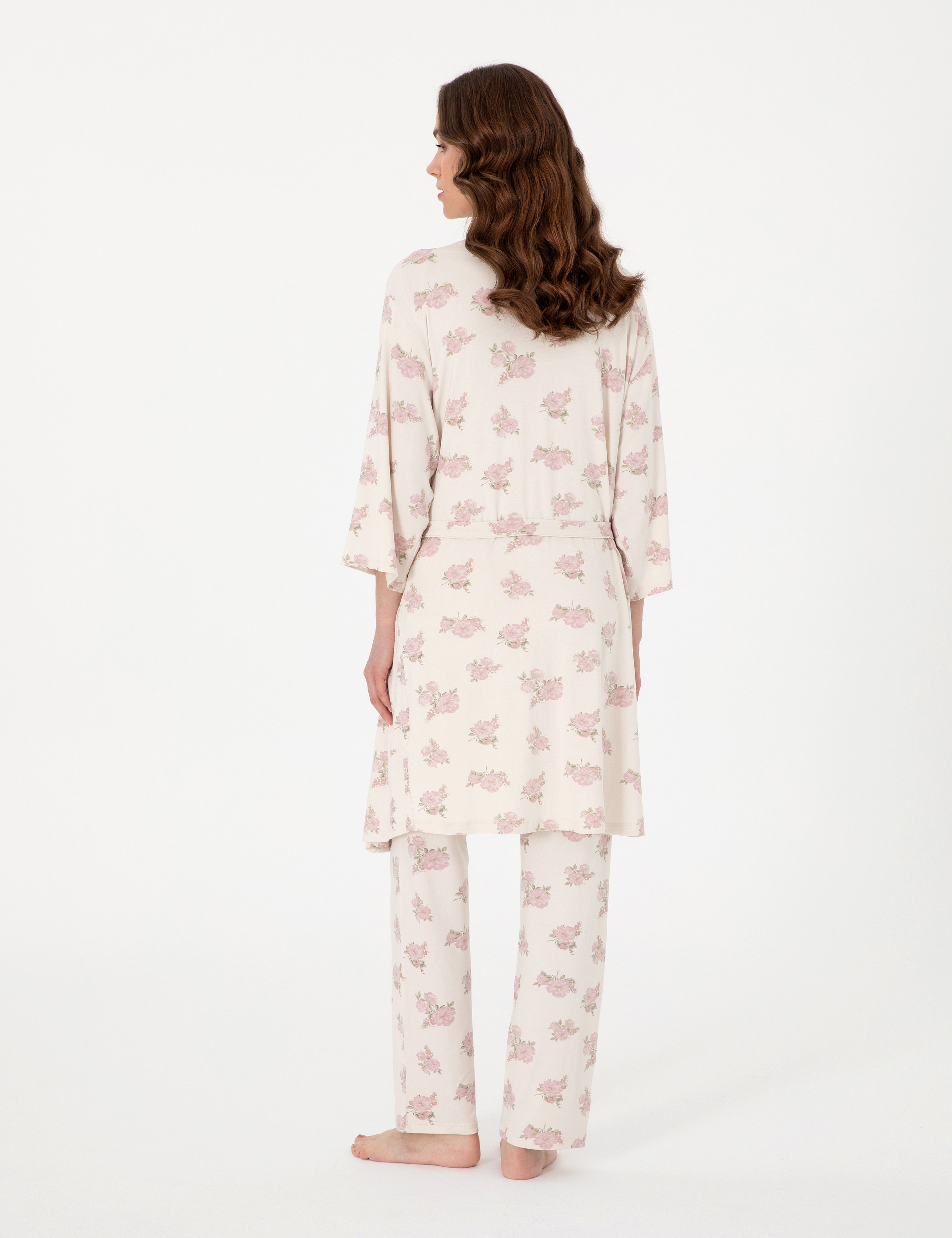 Krem 3'lü Lohusa Pijama Takımı - Image 5