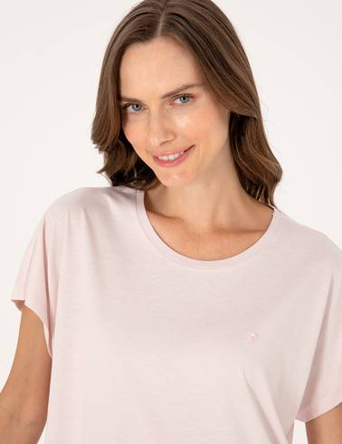 Pudra Kısakollu Pijama Takımı