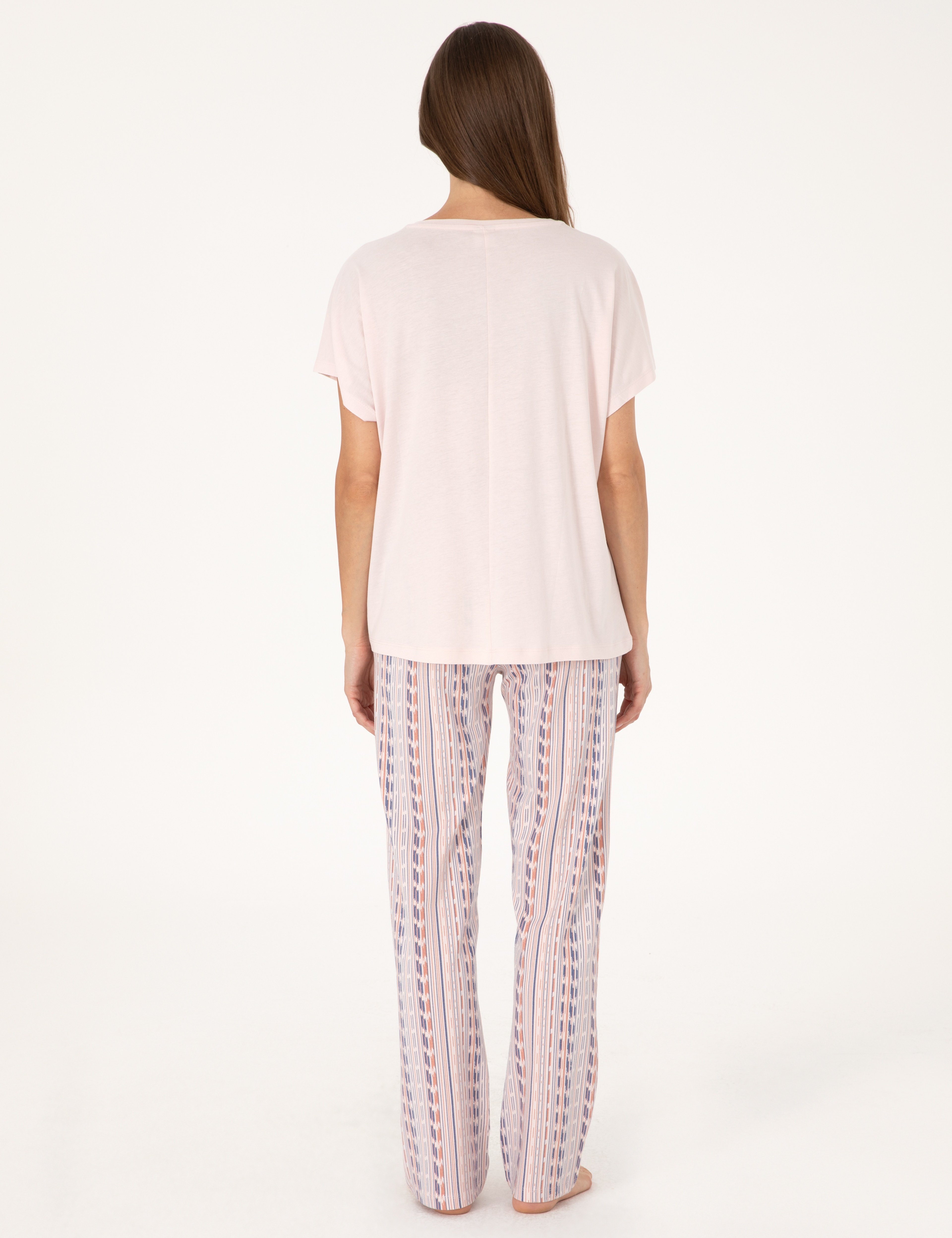 Pudra Kısakollu Pijama Takımı - Image 5