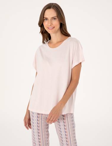 Pudra Kısakollu Pijama Takımı