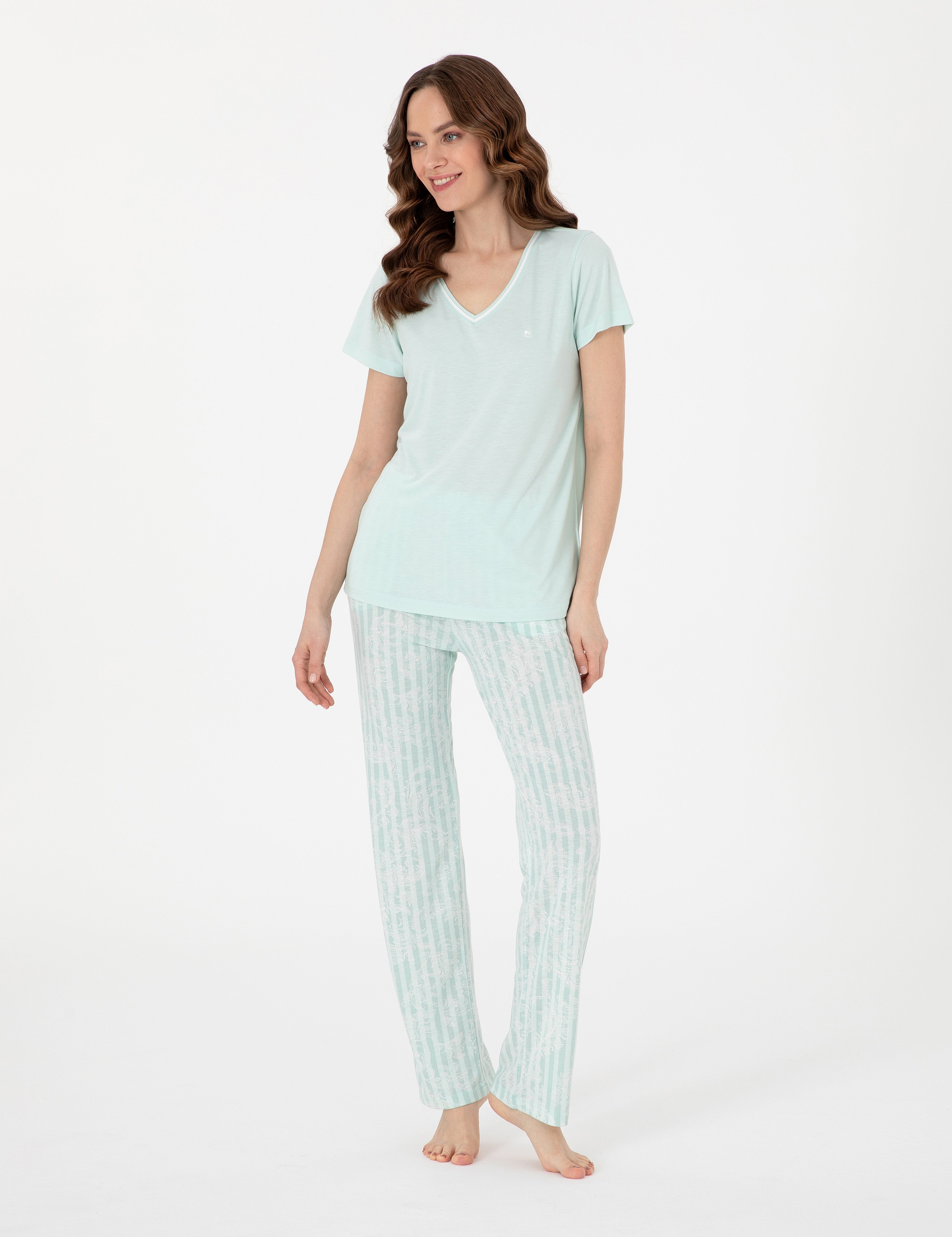 Mint Kısakollu Pijama Takımı - Image 4