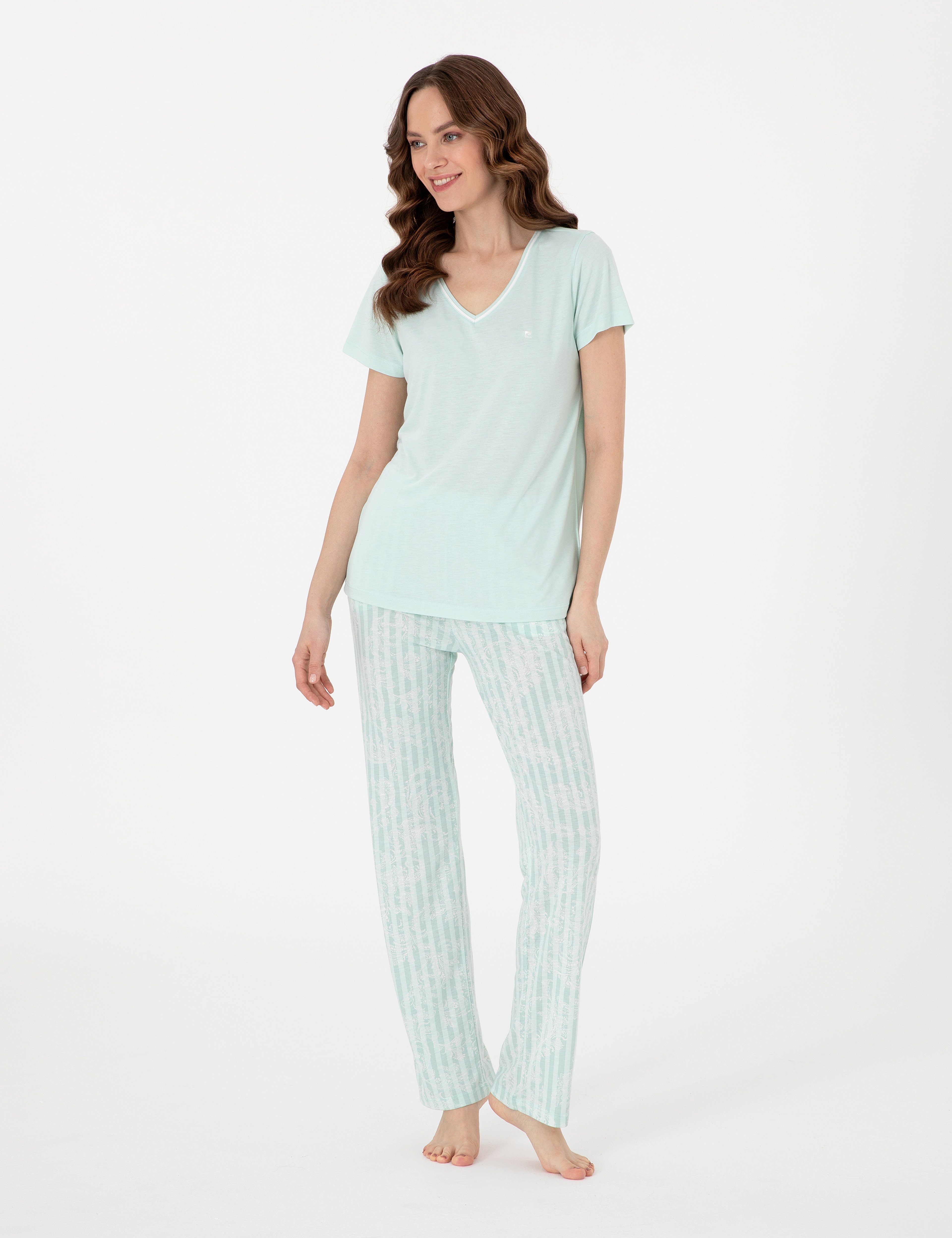 Mint Kısakollu Pijama Takımı