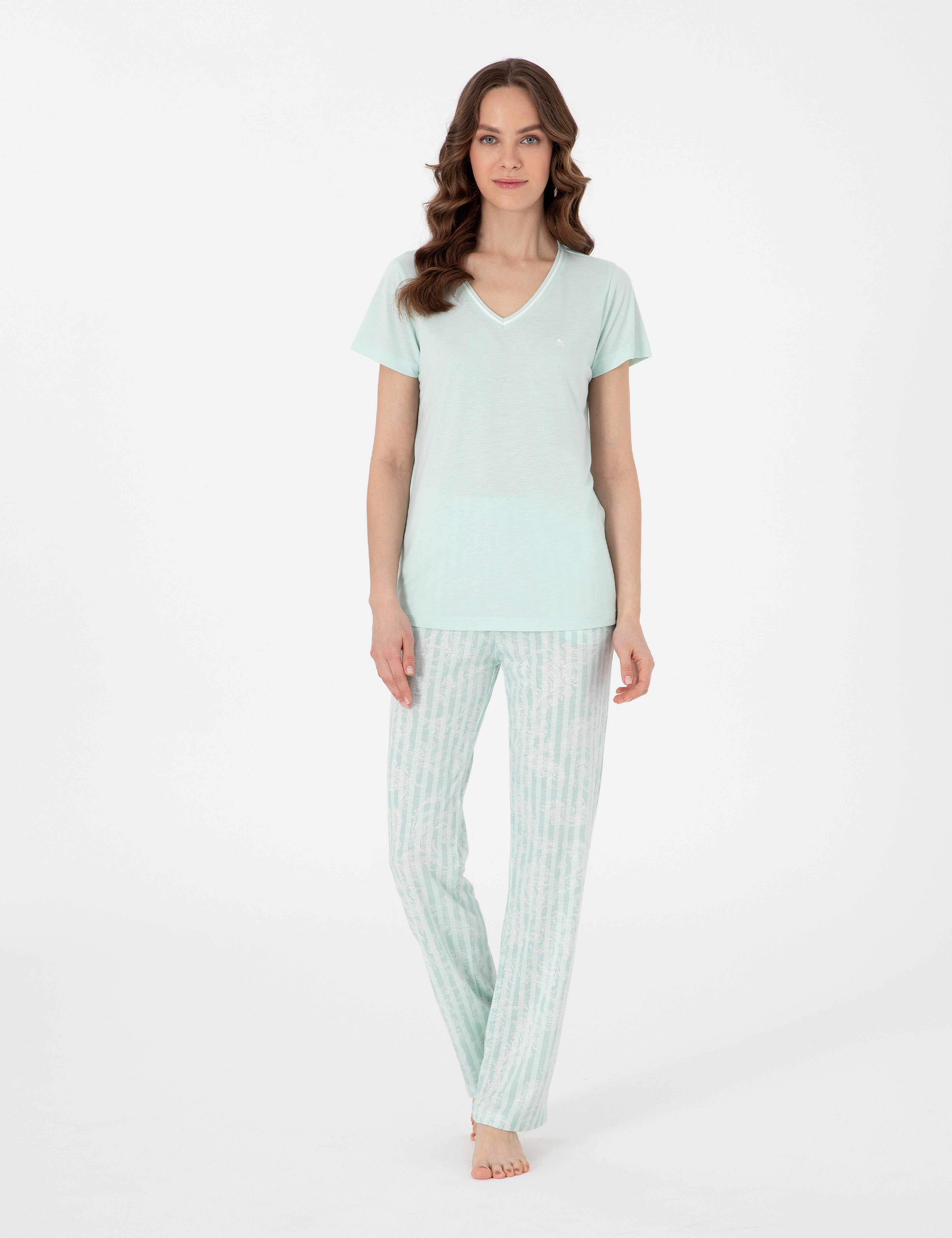 Mint Kısakollu Pijama Takımı - Image 1
