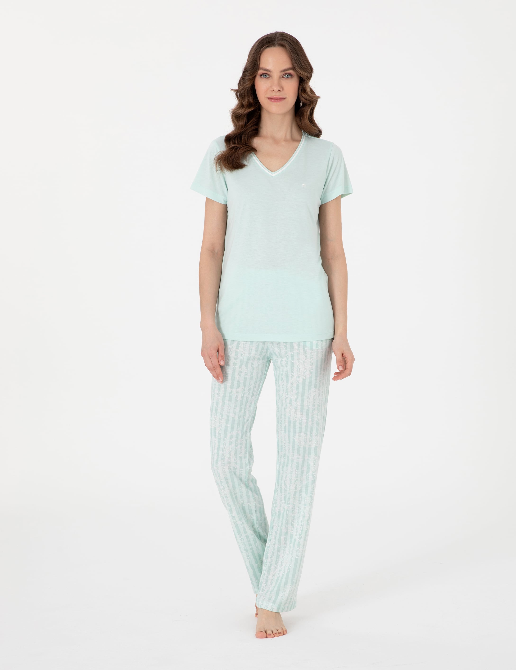 Mint Kısakollu Pijama Takımı