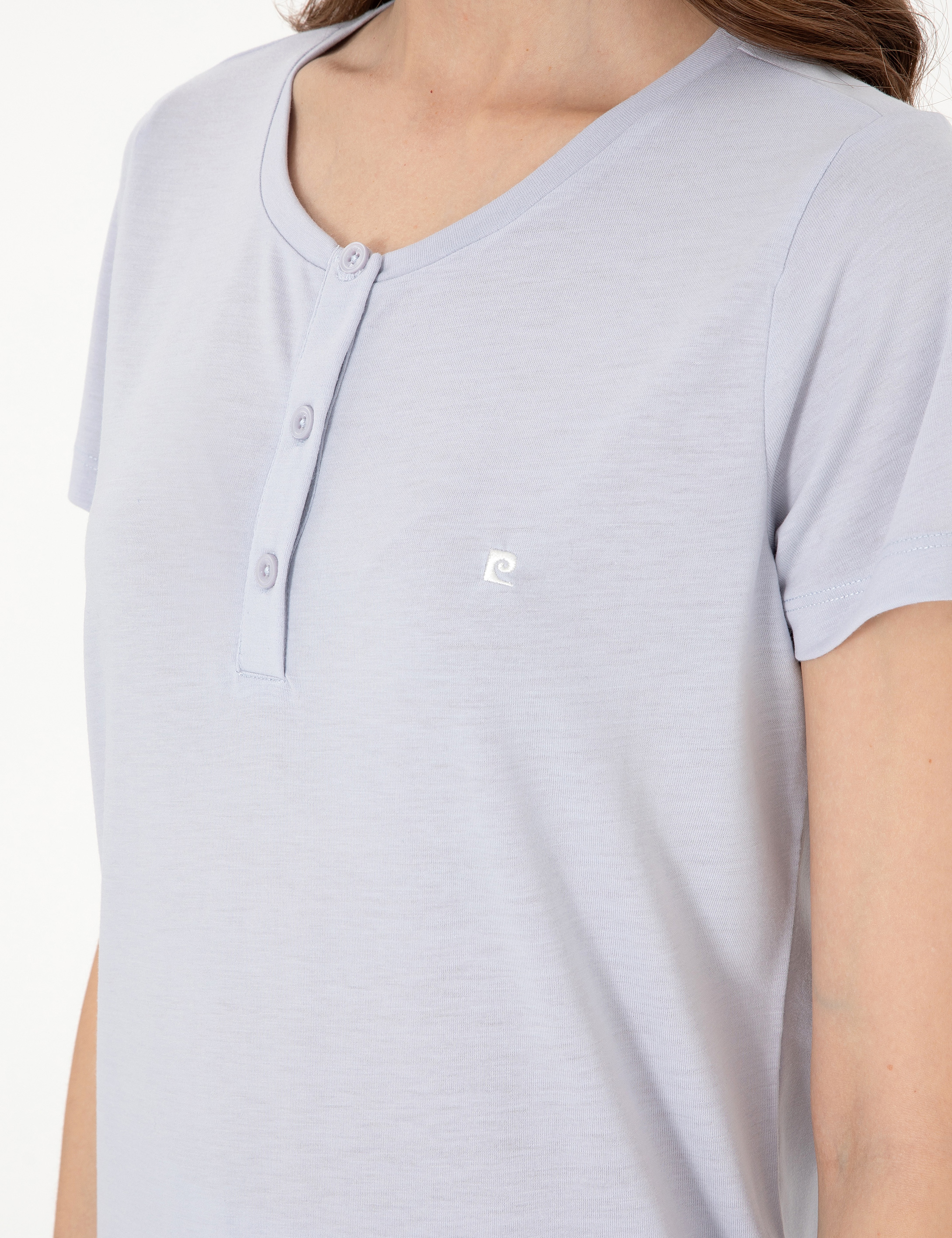 Mavi Kısakollu Kapri Pijama Takımı - Image 7