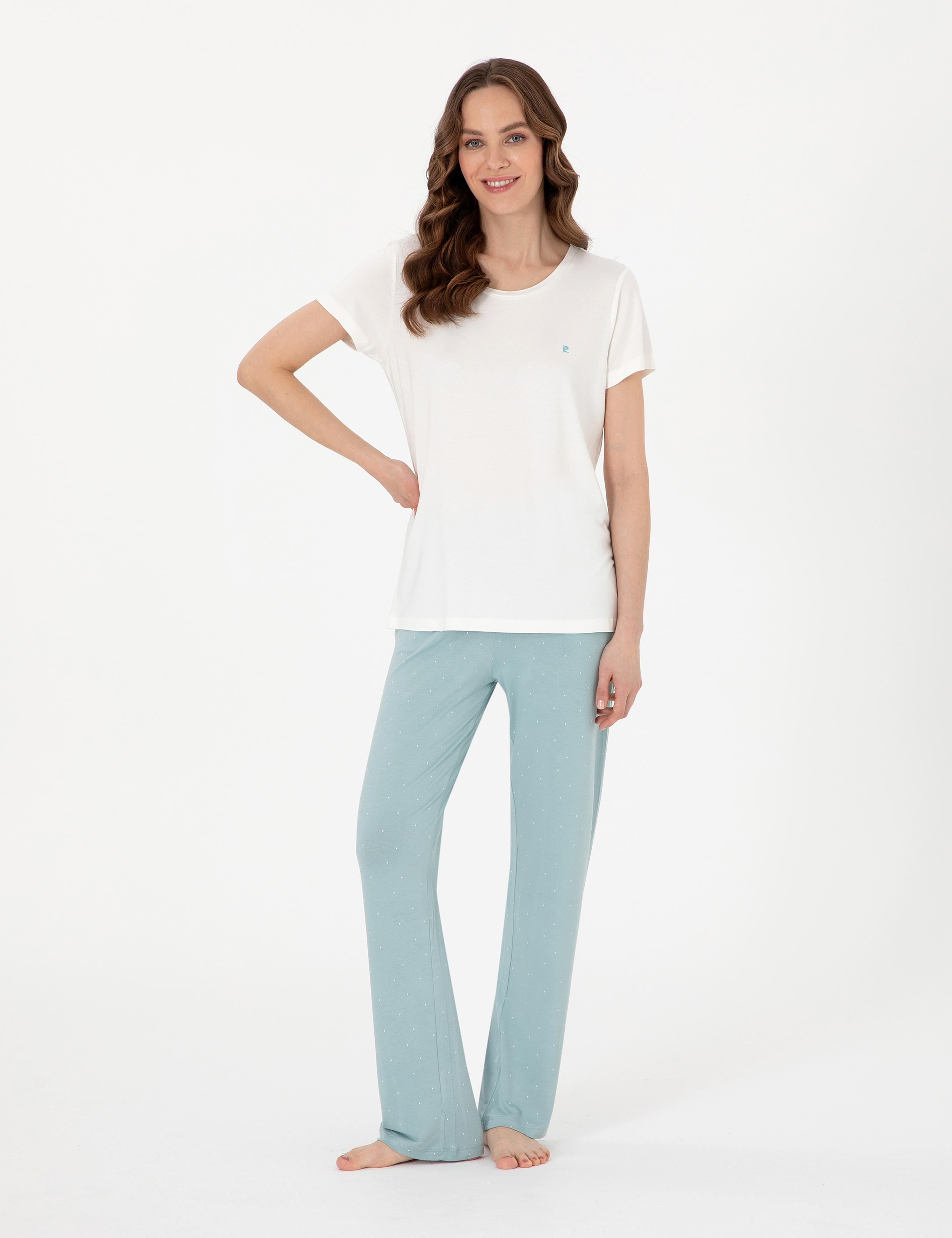 Beyaz Kısakollu Pijama Takımı