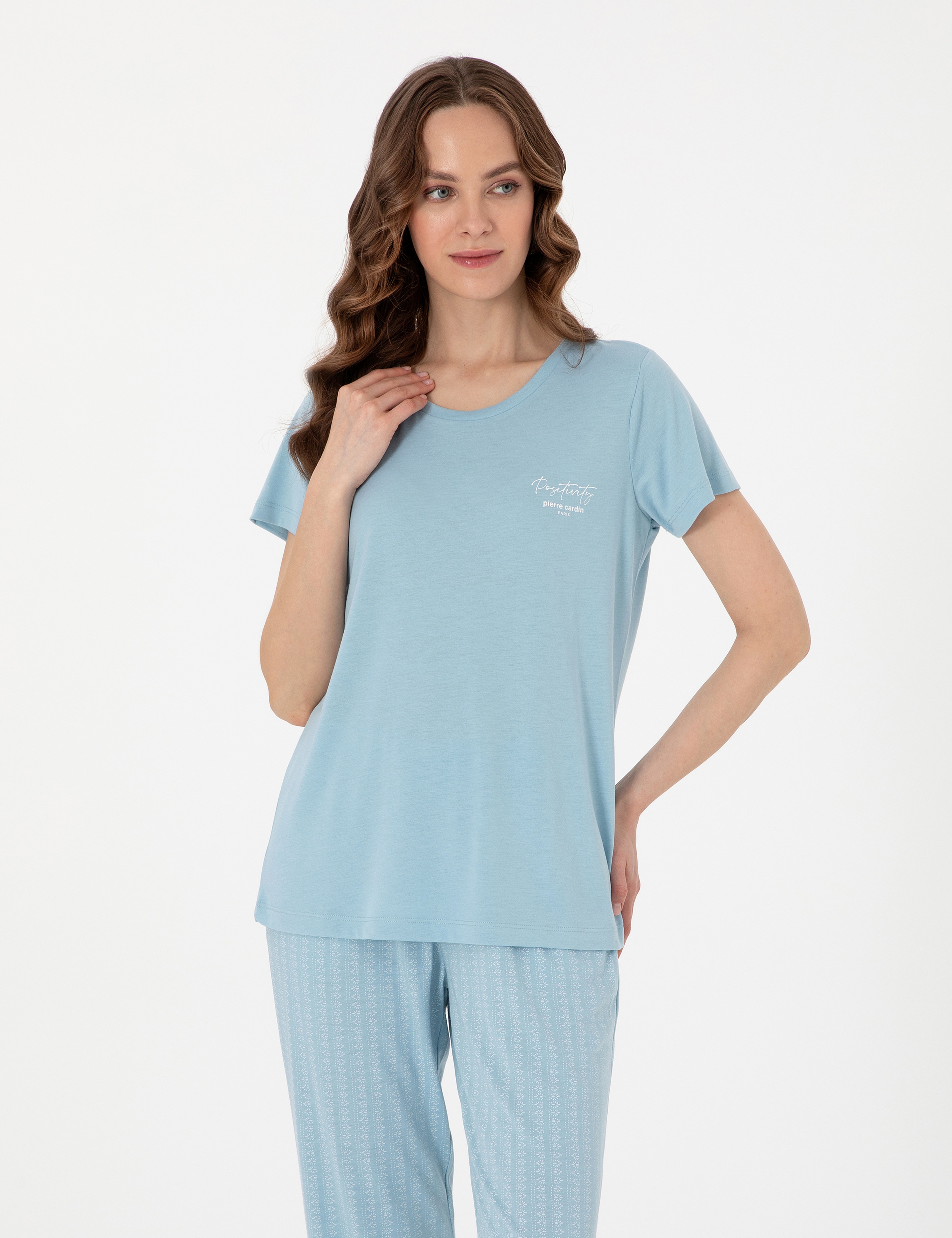 Mavi Kısakollu Pijama Takımı - Image 3